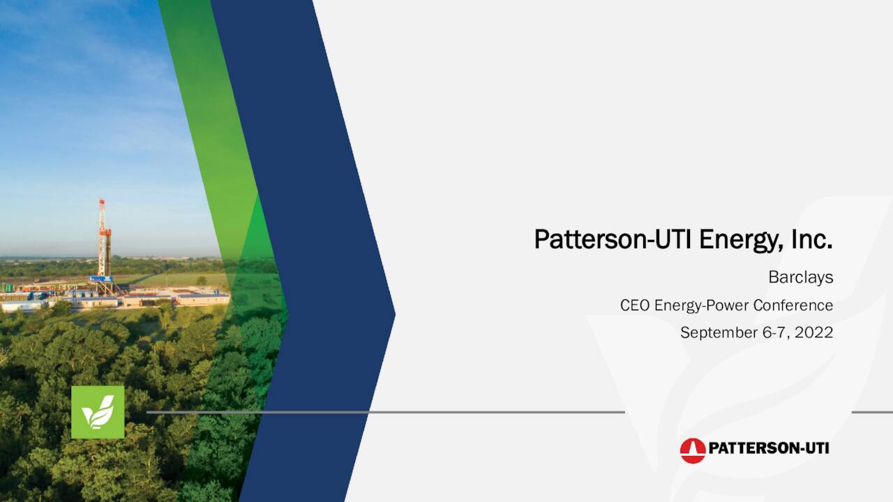PattersonUTI Energy (PTEN) Presents At Barclays CEO Energy Power Conference Slideshow (NASDAQ