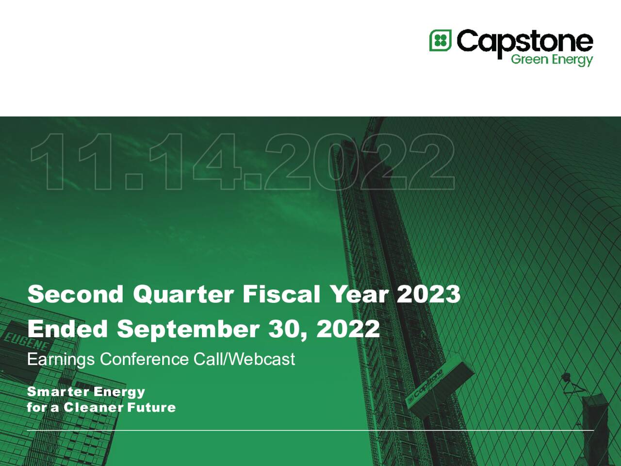 Capstone Green Energy Corporation 2023 Q1 Results Earnings Call