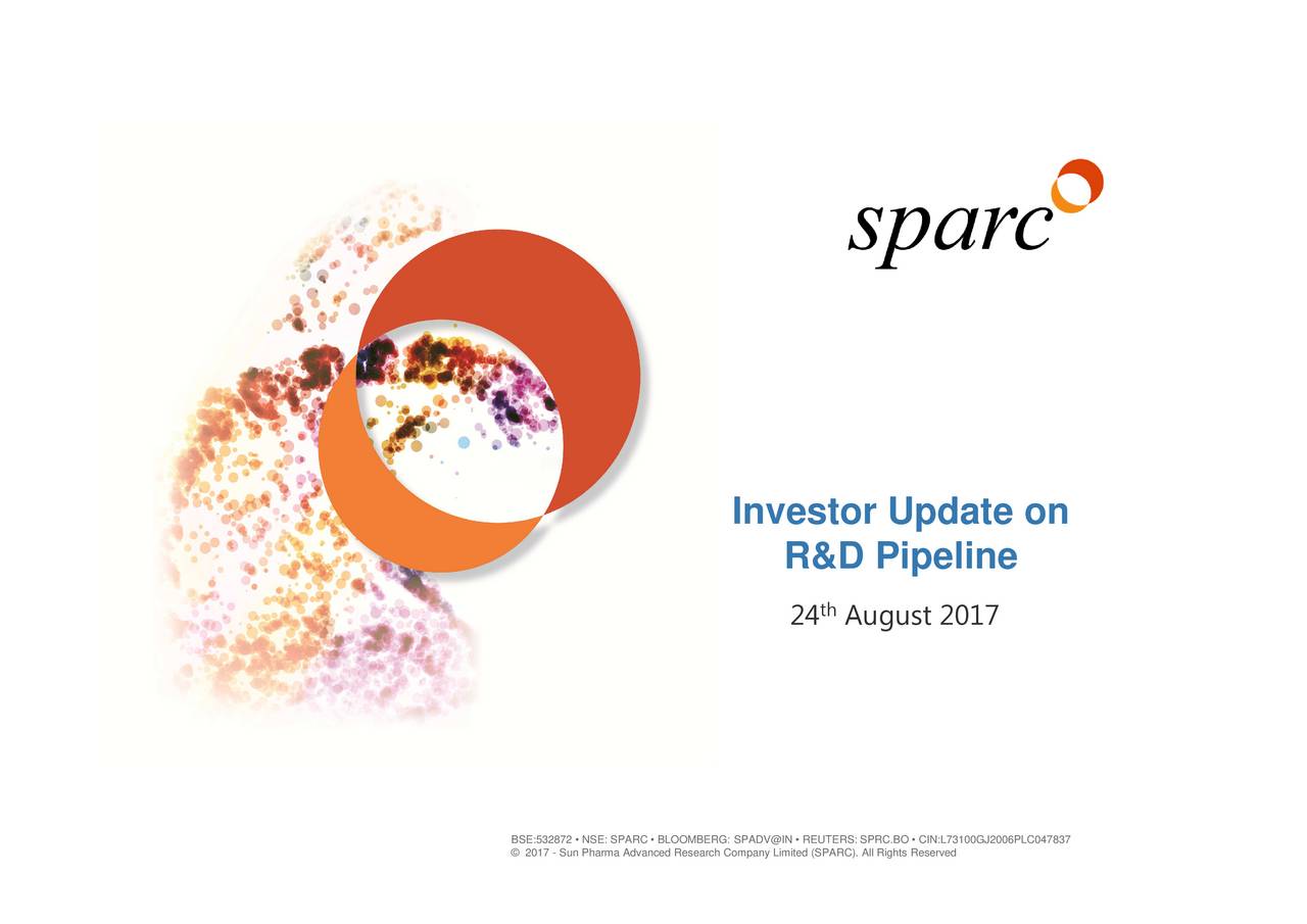 Sun Pharma Advanced Research Company (SMPQY) Updates on R&D Pipeline