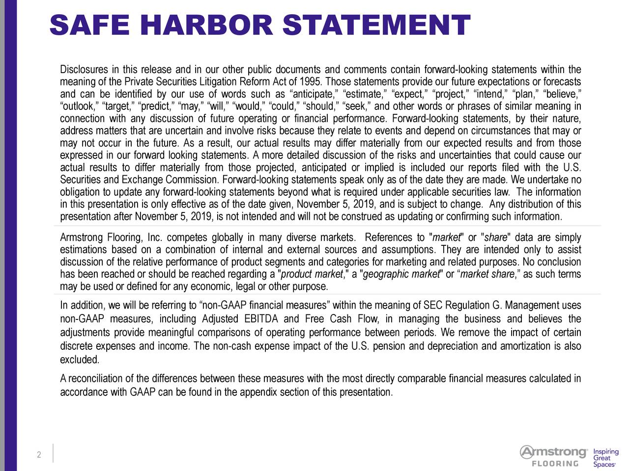 Armstrong Flooring, Inc. 2019 Q3 Results Earnings Call Presentation