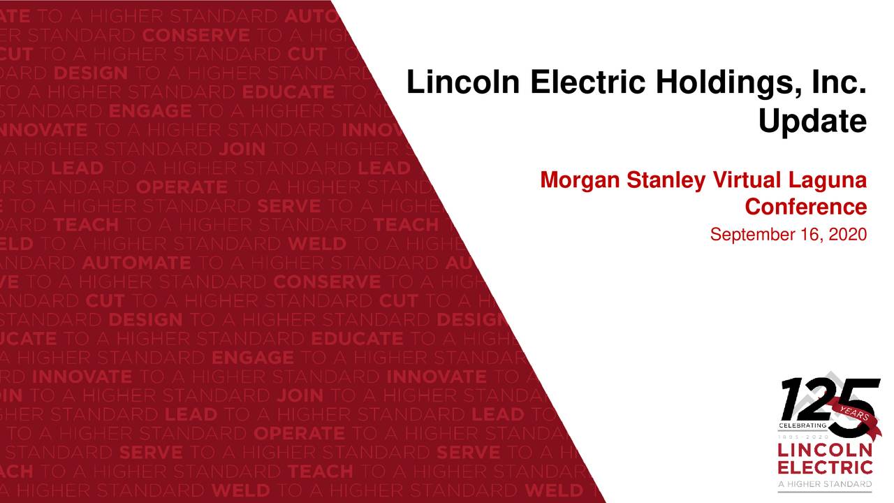 Lincoln Electric Holdings (LECO) Presents At Stanley Virtual