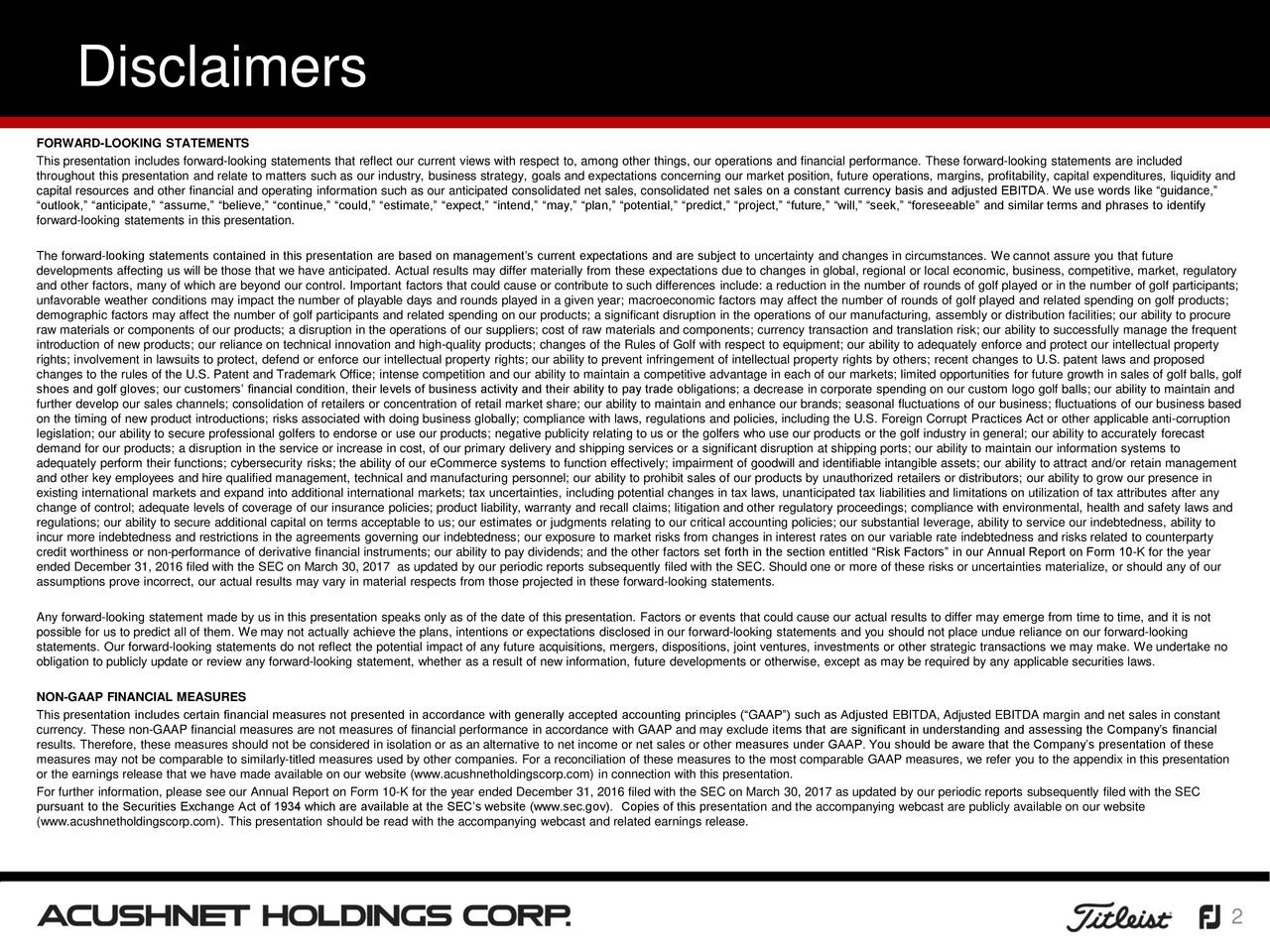 Holdings 2017 Q4 Results Earnings Call Slides (NYSEGOLF