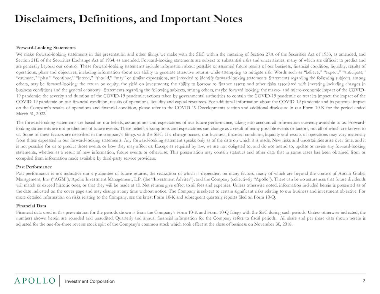 Apollo Investment (AINV) Investor Presentation Slideshow (NASDAQMFIC