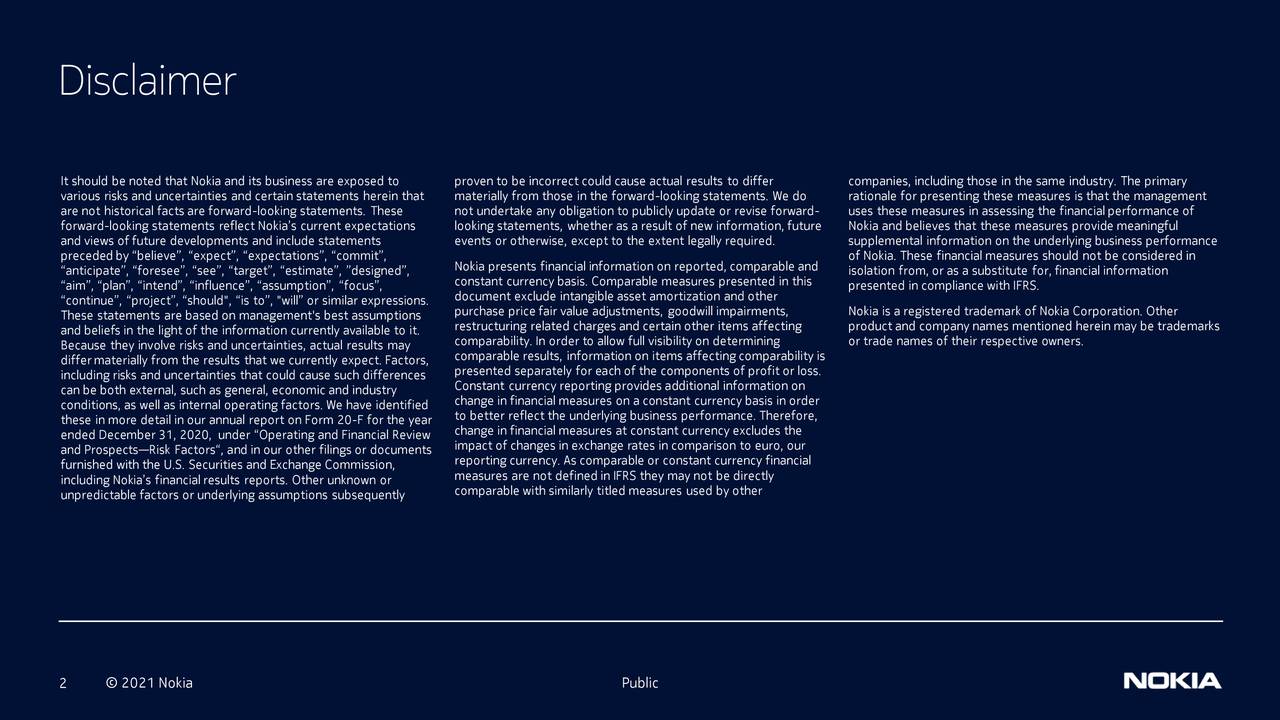 Nokia Corporation 2021 Q3 Results Earnings Call Presentation (NYSE