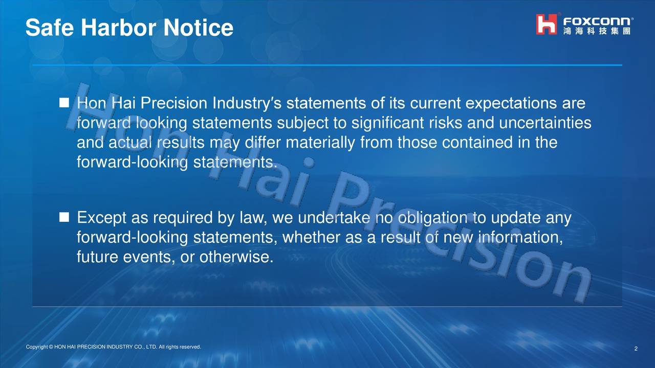 Hon Hai Precision Industry Co., Ltd. 2020 Q1 Results Earnings Call