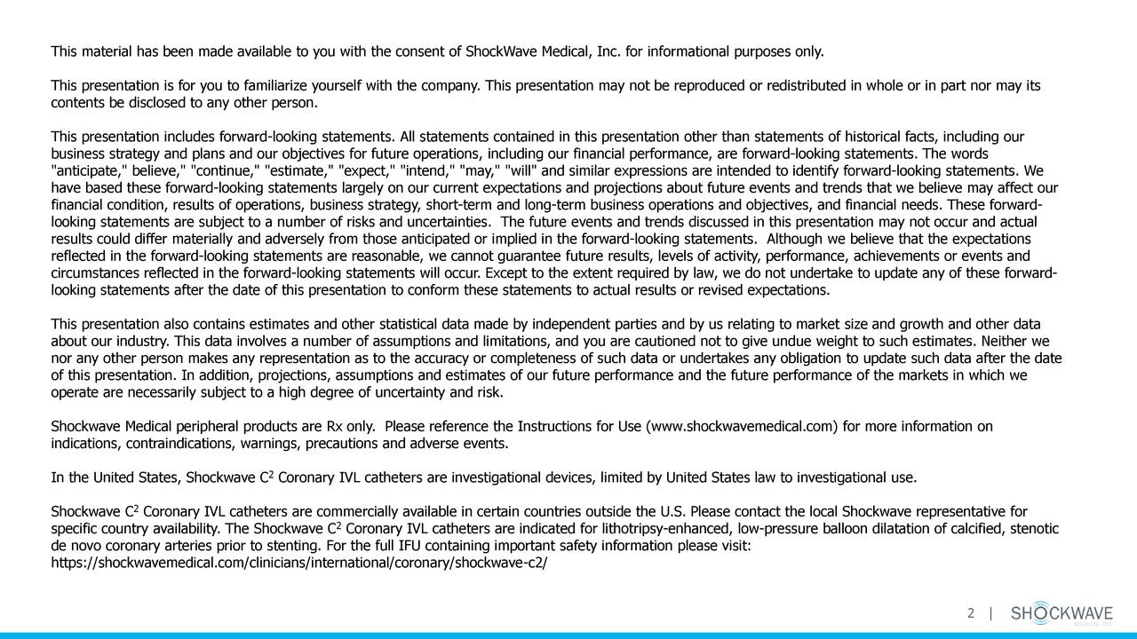 ShockWave Medical (SWAV) Investor Presentation Slideshow (NASDAQSWAV
