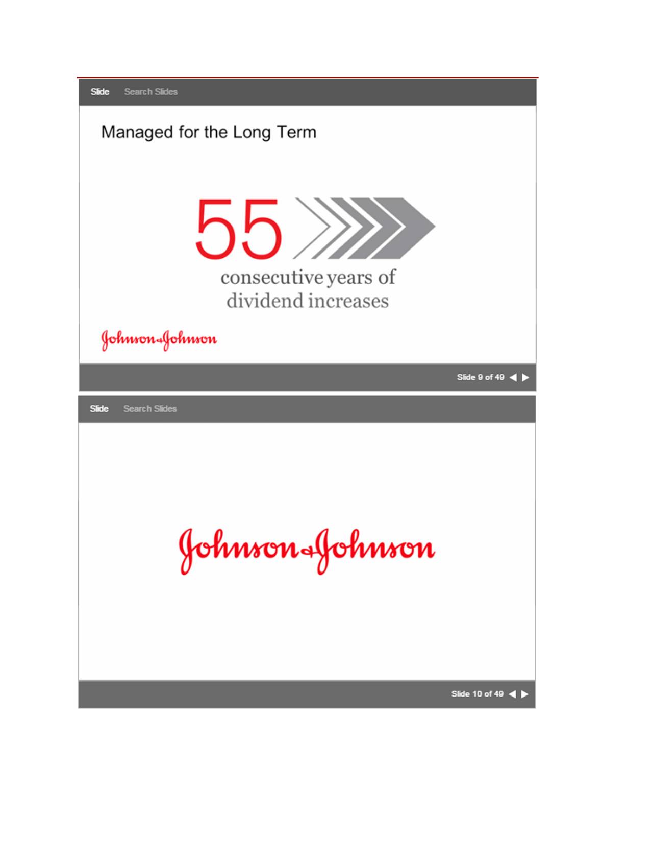 Johnson & Johnson (JNJ) Investor Presentation Slideshow Johnson