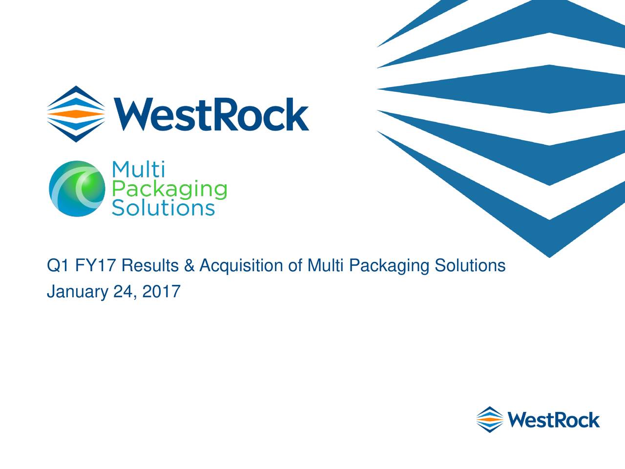 WestRock Company 2017 Q1 Results Earnings Call Slides WestRock