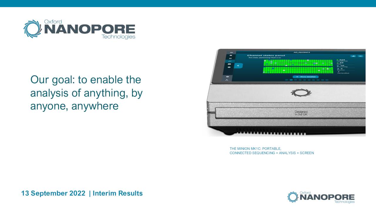 Oxford Nanopore Technologies plc 2022 Q2 Results Earnings Call