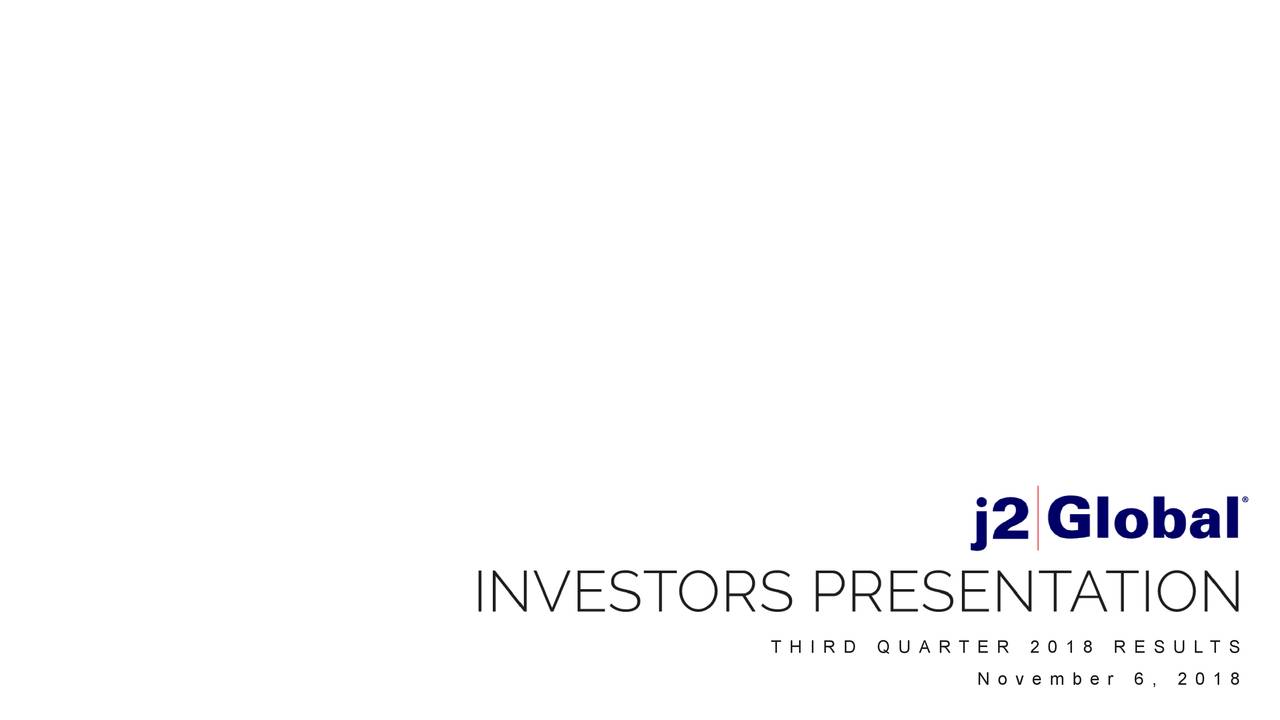 j2 Global, Inc. 2018 Q3 Results Earnings Call Slides (NASDAQZD