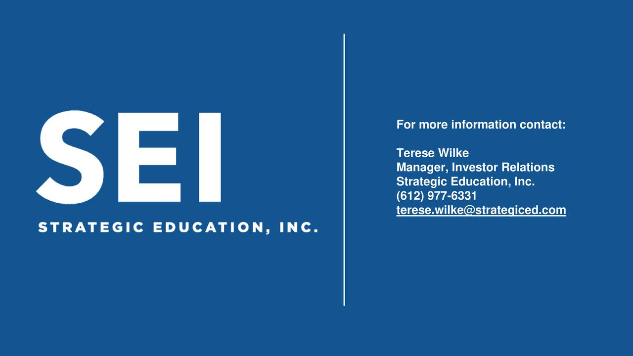 Strategic Education, Inc. 2020 Q1 Results Earnings Call