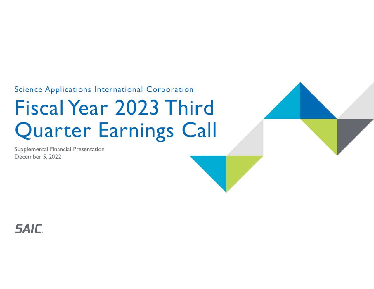 Science Applications International Corporation 2023 Q3 Results