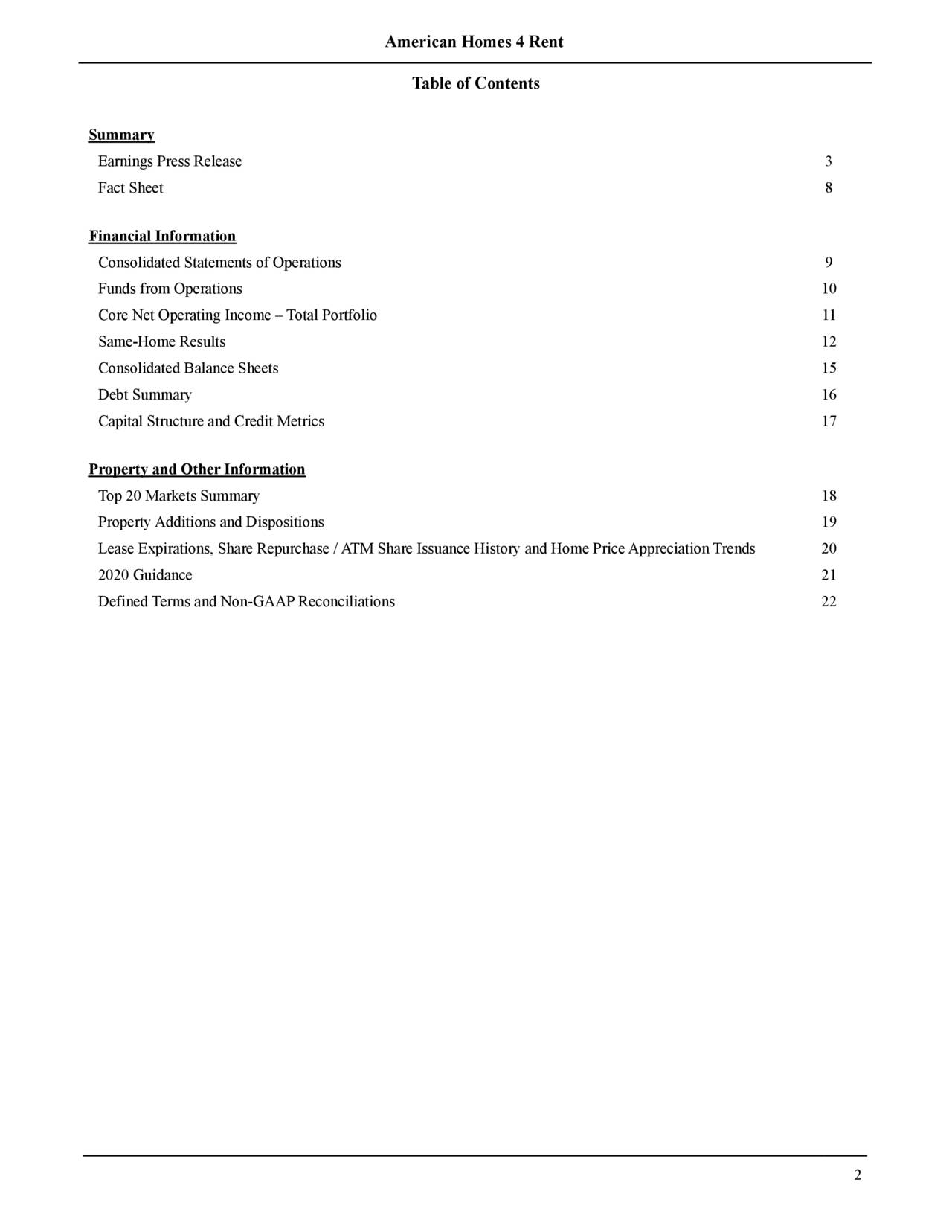 American Homes 4 Rent 2019 Q4 Results Earnings Call Presentation
