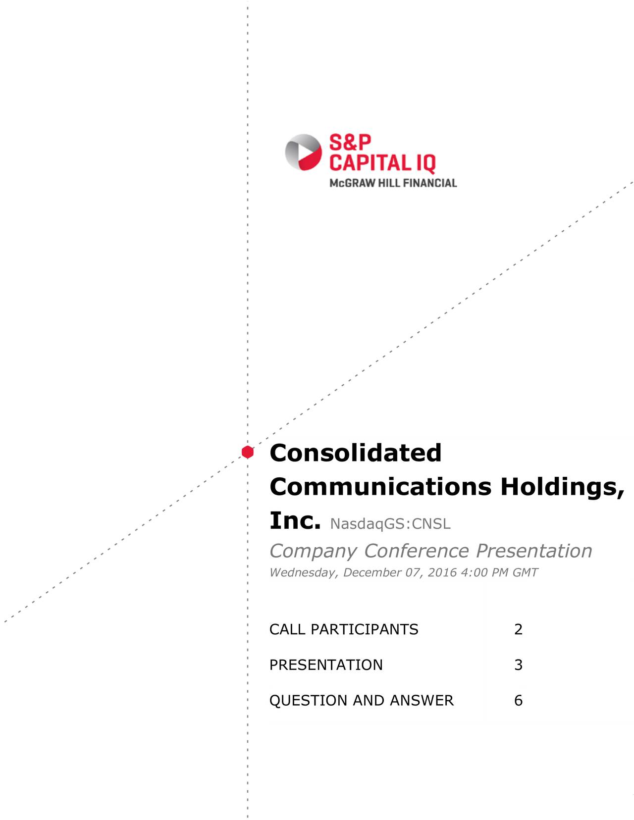 Consolidated Communications Holdings (CNSL) presents at Global Media