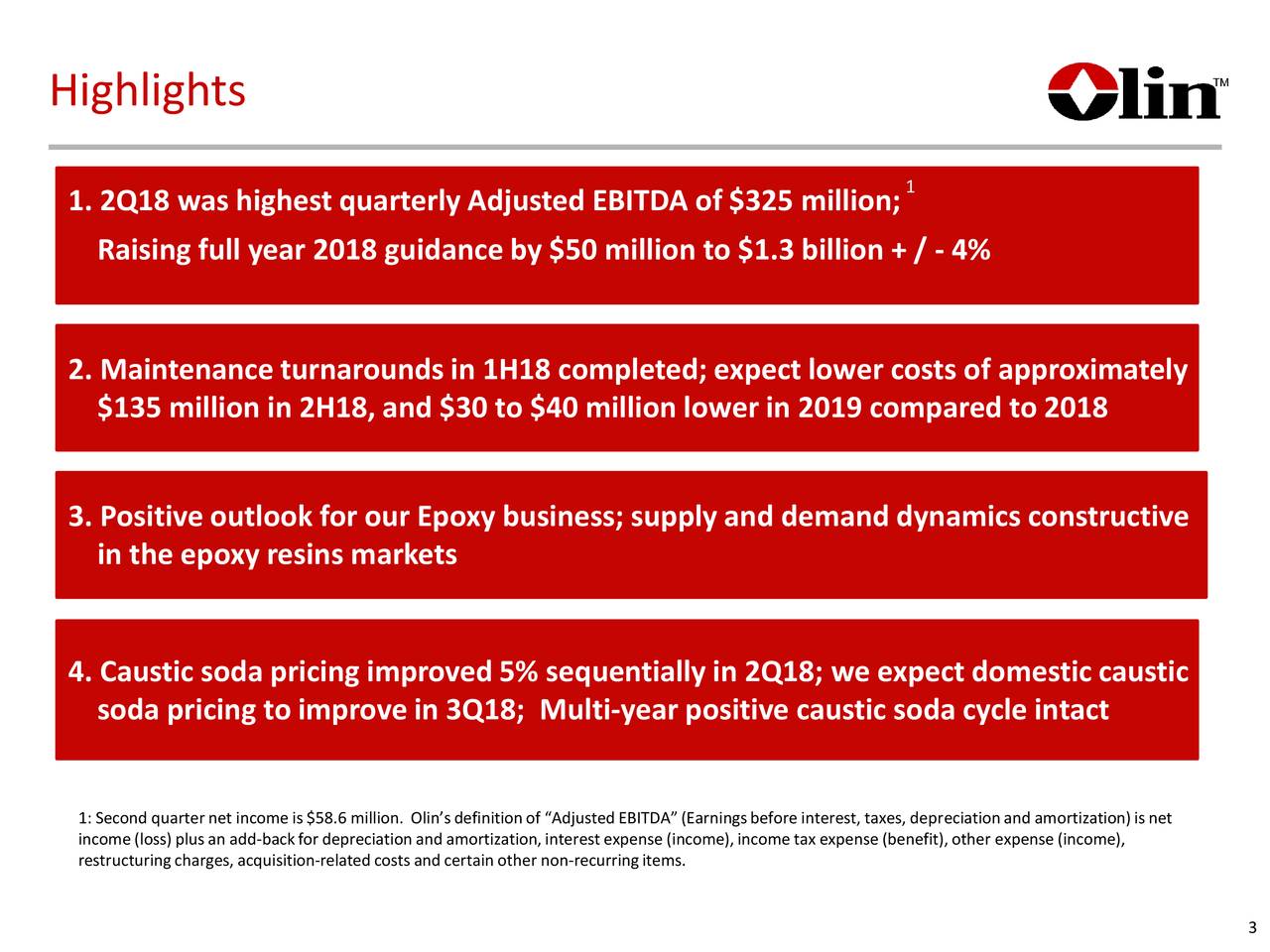 Olin Corporation 2018 Q2 Results Earnings Call Slides (NYSEOLN