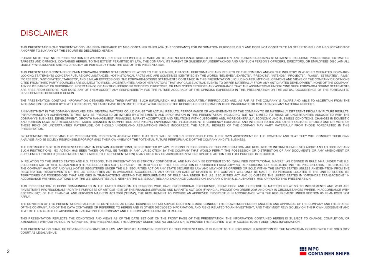 MPC Container Ships ASA 2021 Q4 Results Earnings Call Presentation
