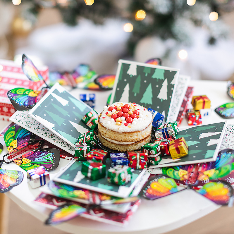 Christmas Cake Explosion Box Gift Bundle Delivery Nationwide