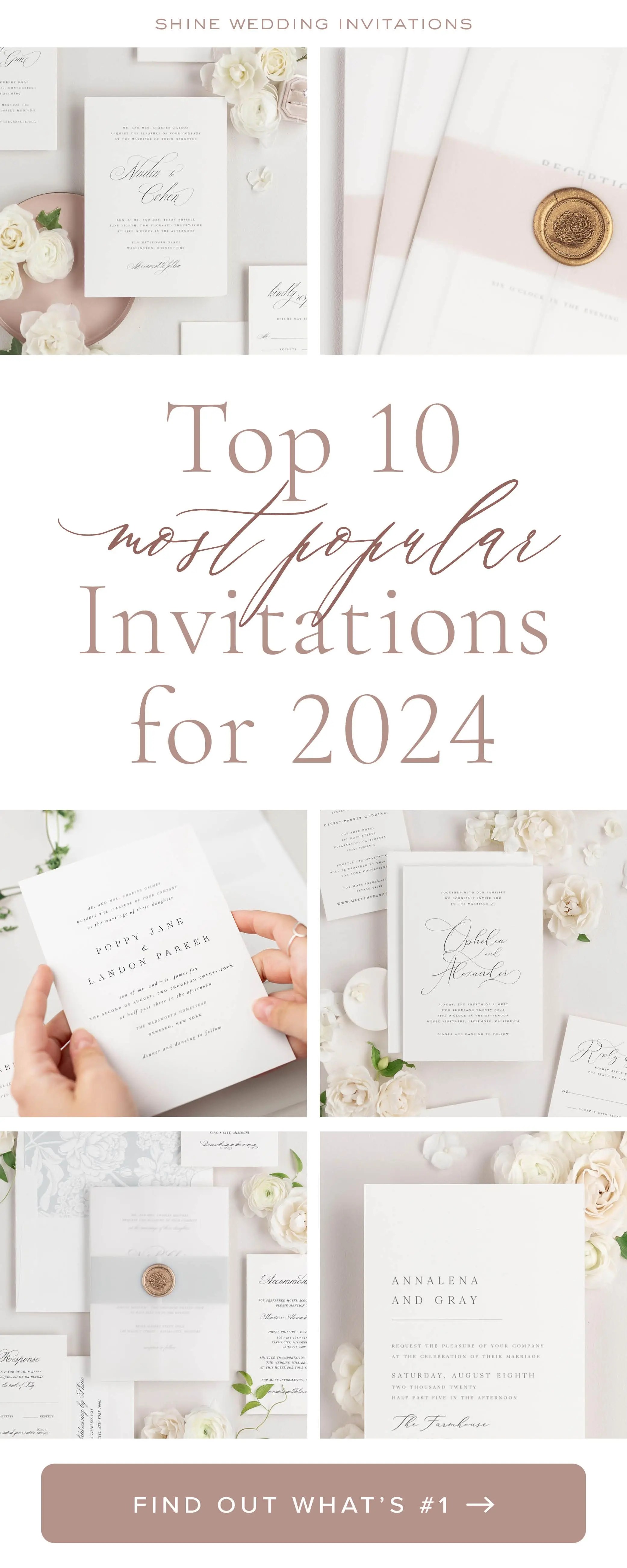 Top 10 Most Popular Wedding Invitations for 2024 Shine Wedding