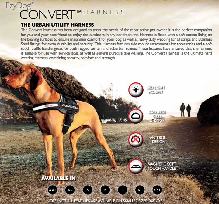 Ezydog Convert Harness for Small/Medium Dogs Bowhouse Simply the Best