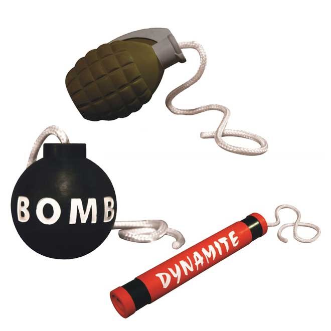 Rugged Rubber Dog Toys Bomb, Grenade and Dynamite Bowhouse Simply