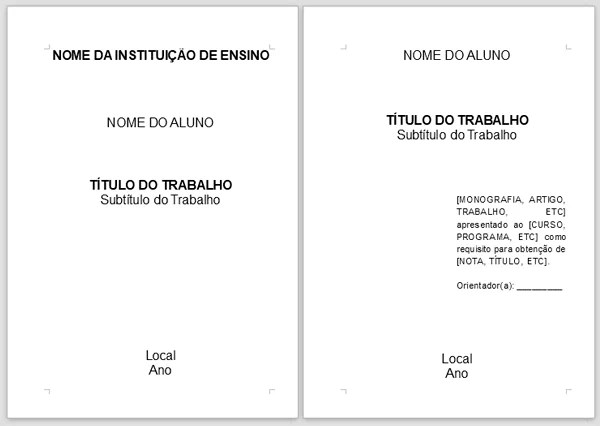 Exemplos de Formatação pelas Regras e Normas da ABNT para trabalhos