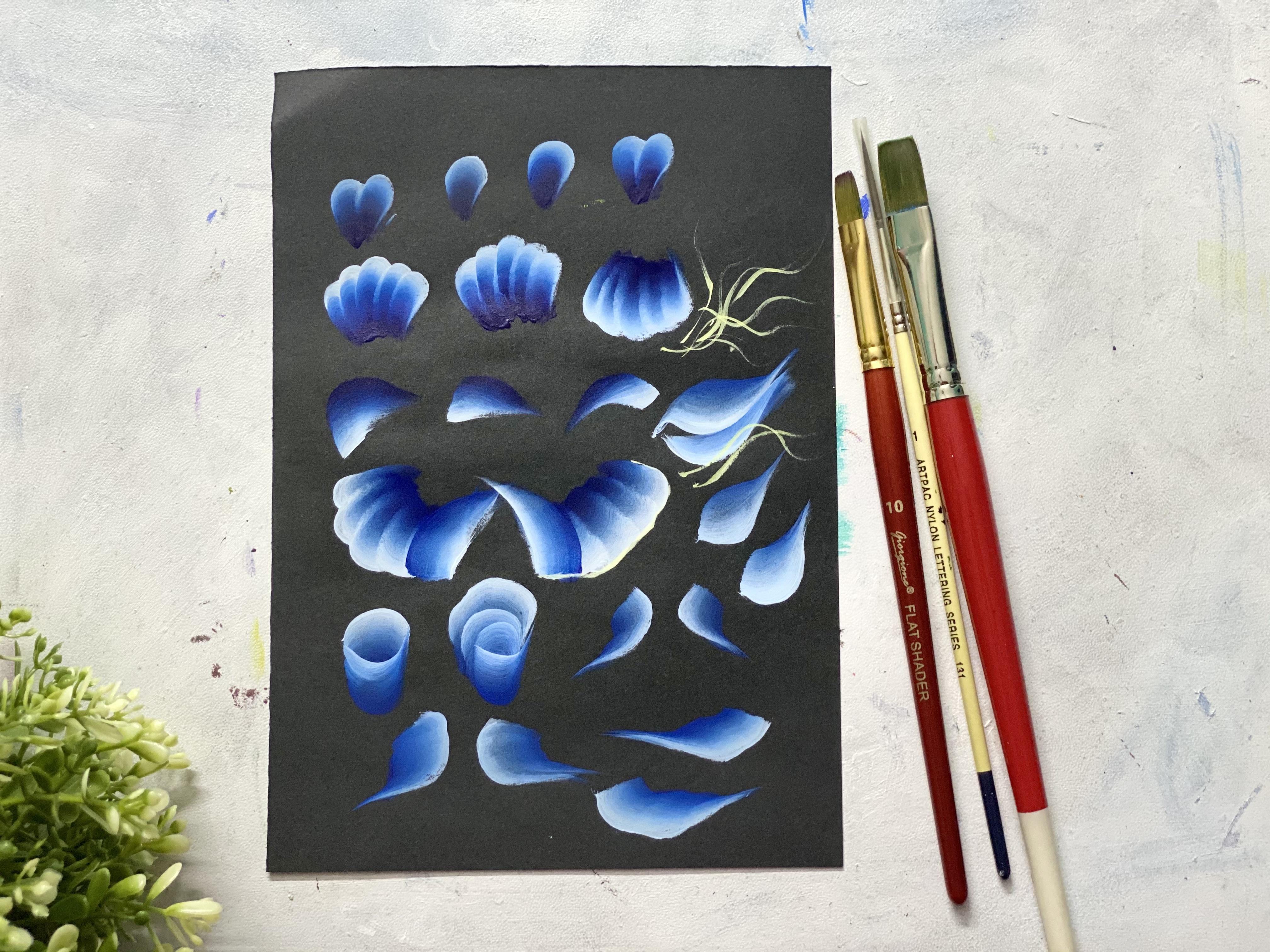 One stroke painting for beginners and intermediate level students