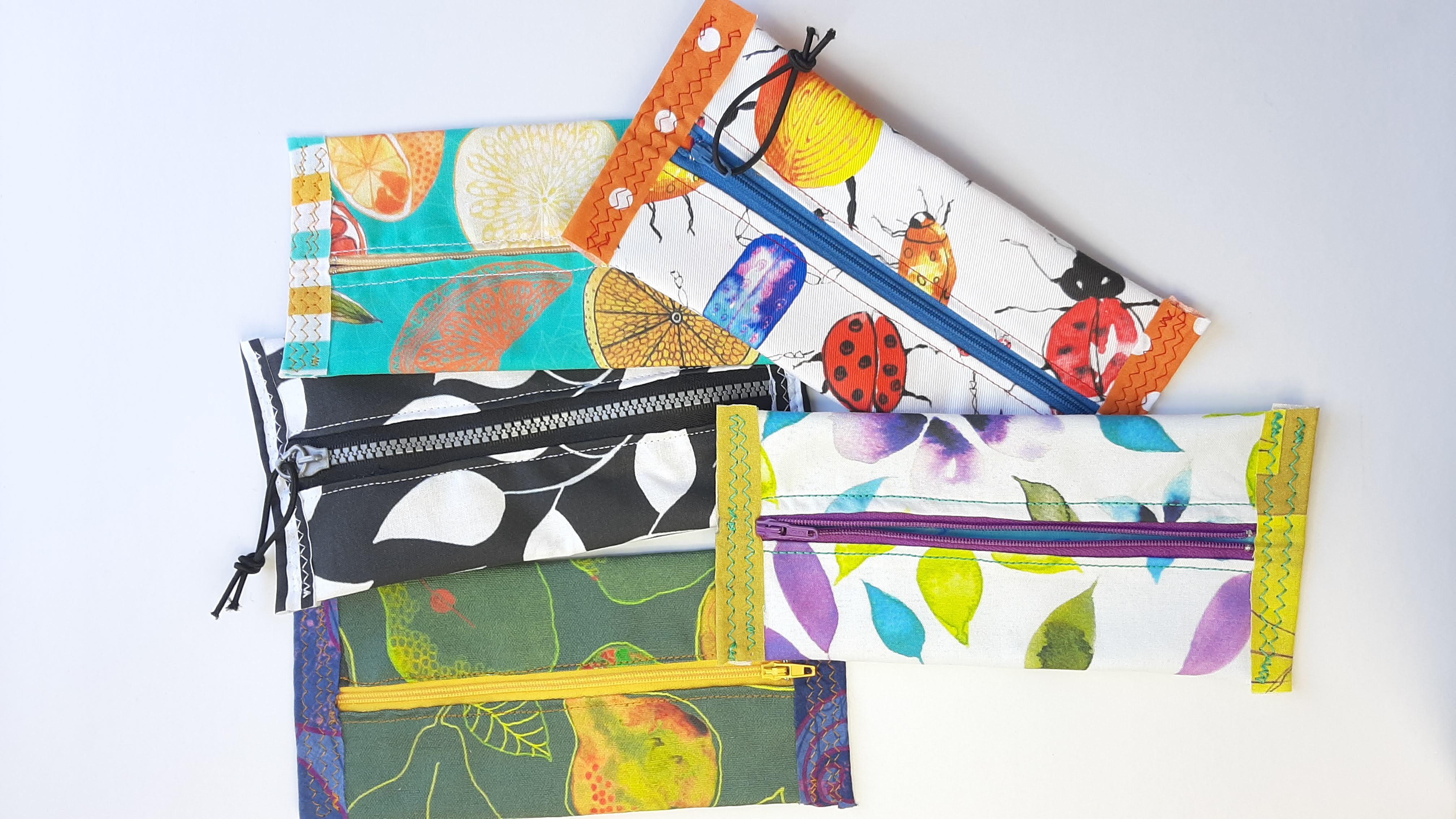 How to Sew a Zippered Pencil / Glasses Case Hand or Machine Sewing