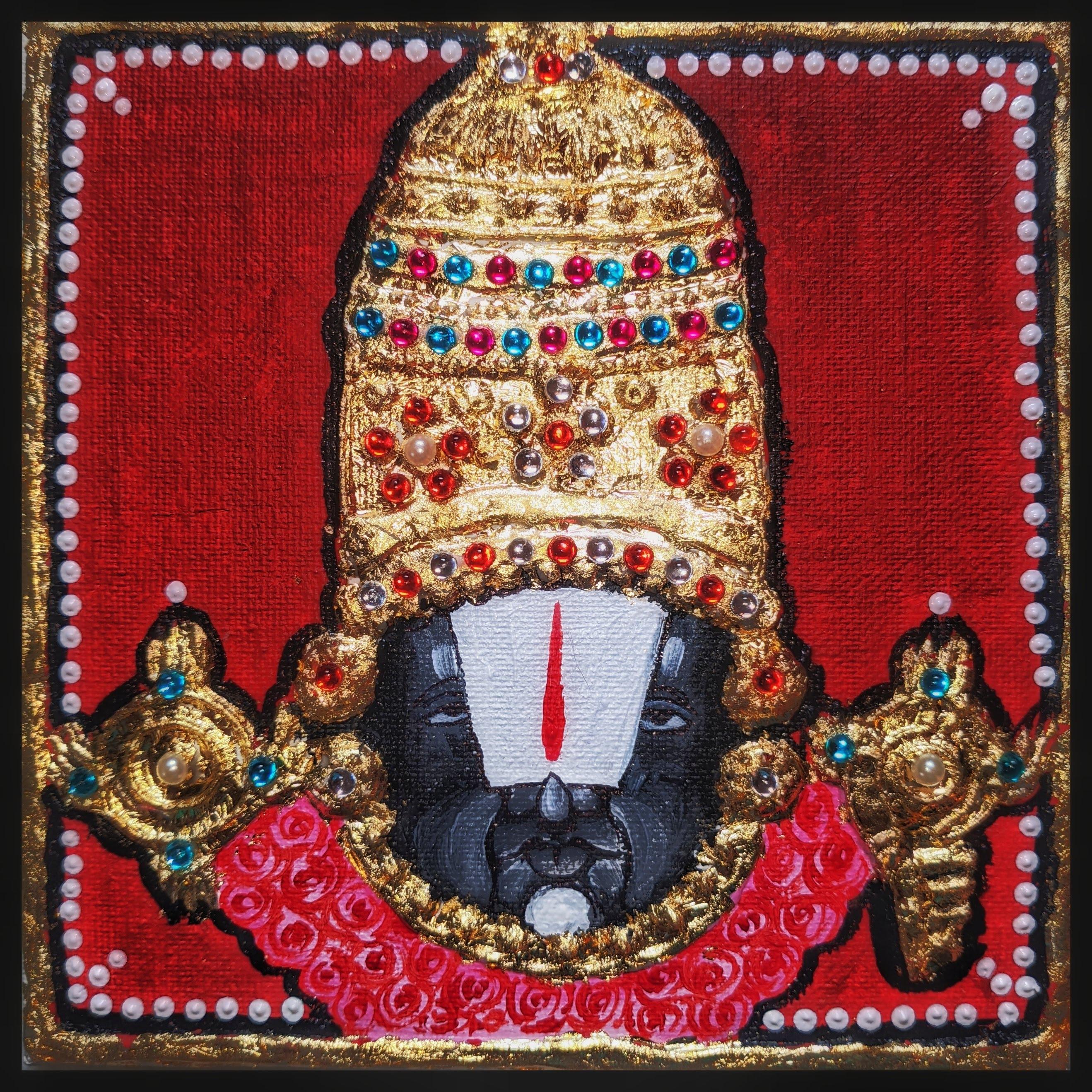 Tanjore, Thanjavur painting Indian Traditional Illustration Acrylic