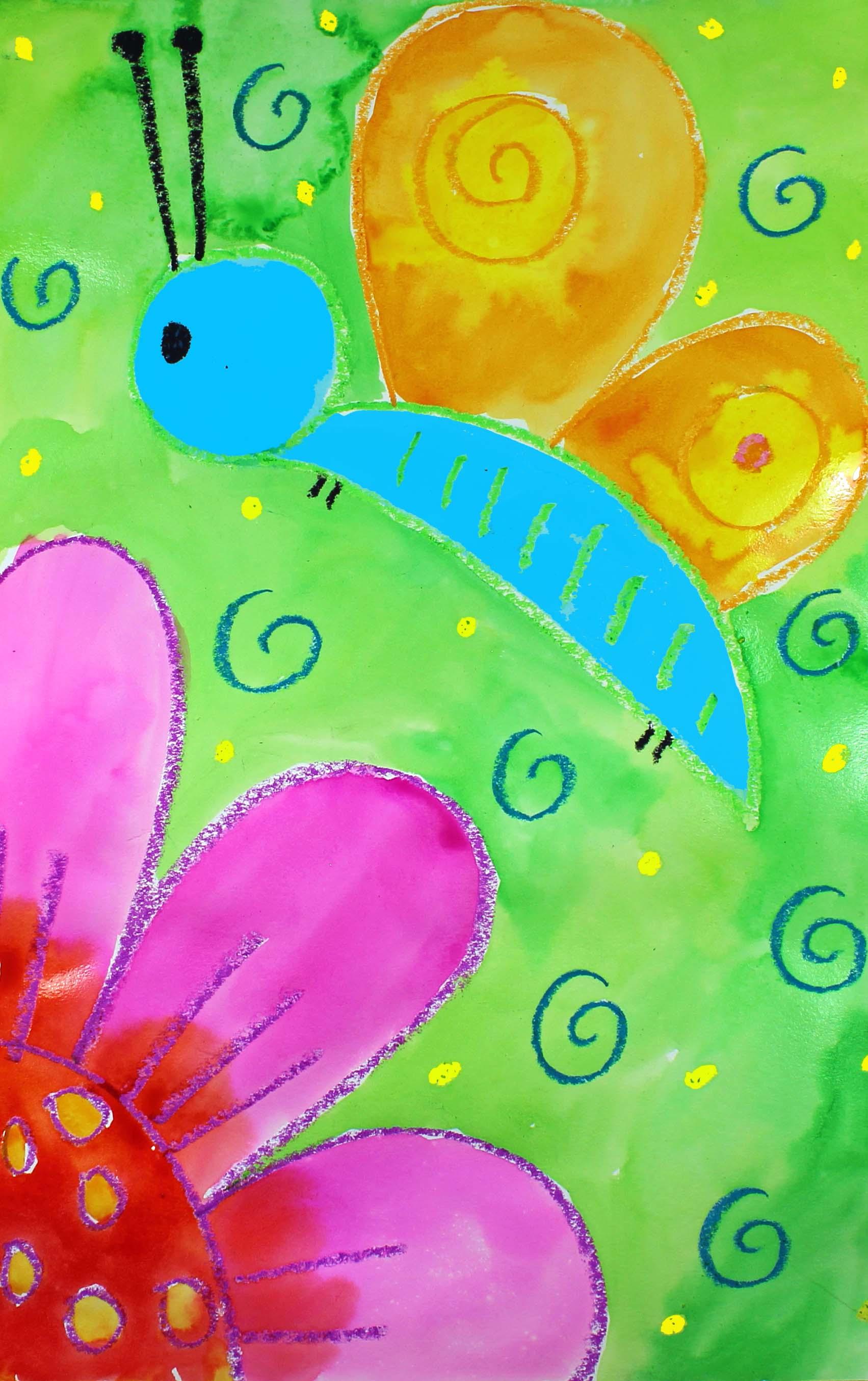 Art Project for Kids How to Draw and Watercolor Paint a Butterfly