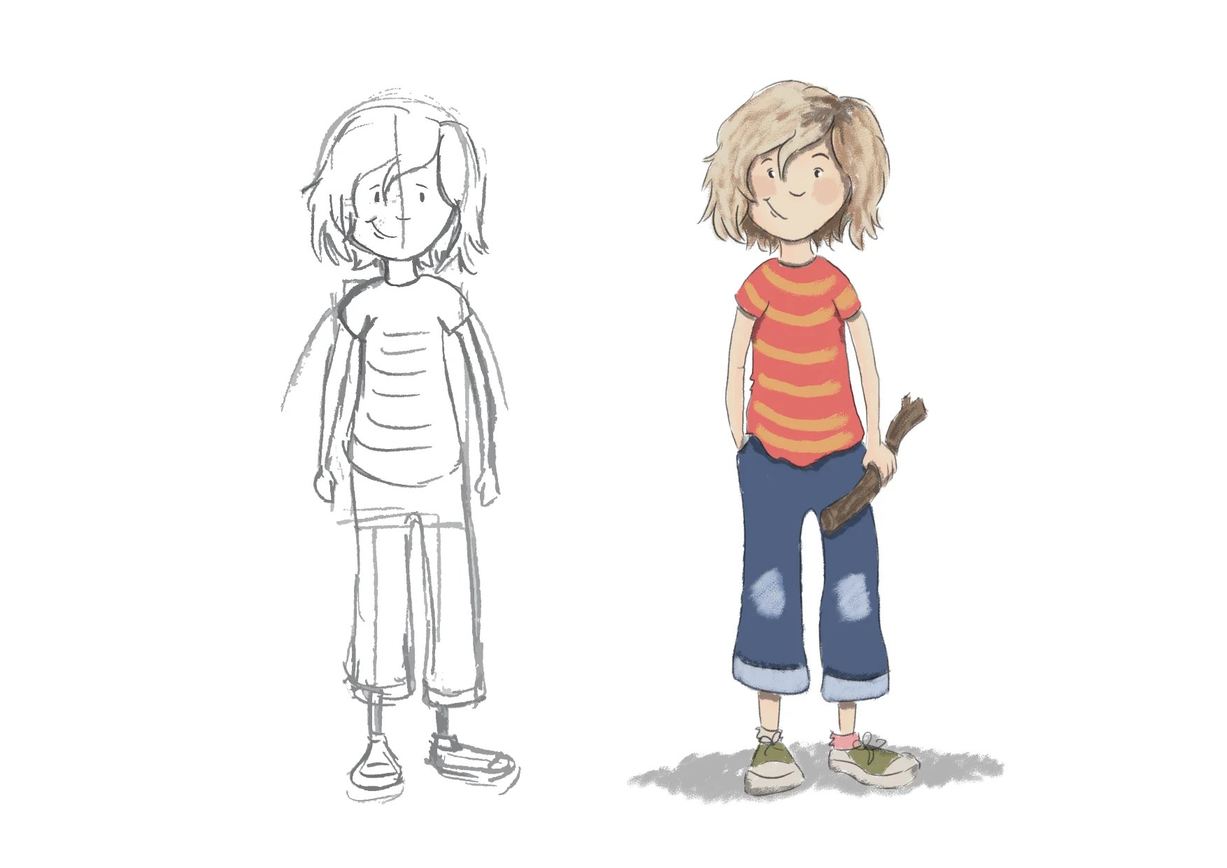 Sketch to A beginners guide to illustrating characters in