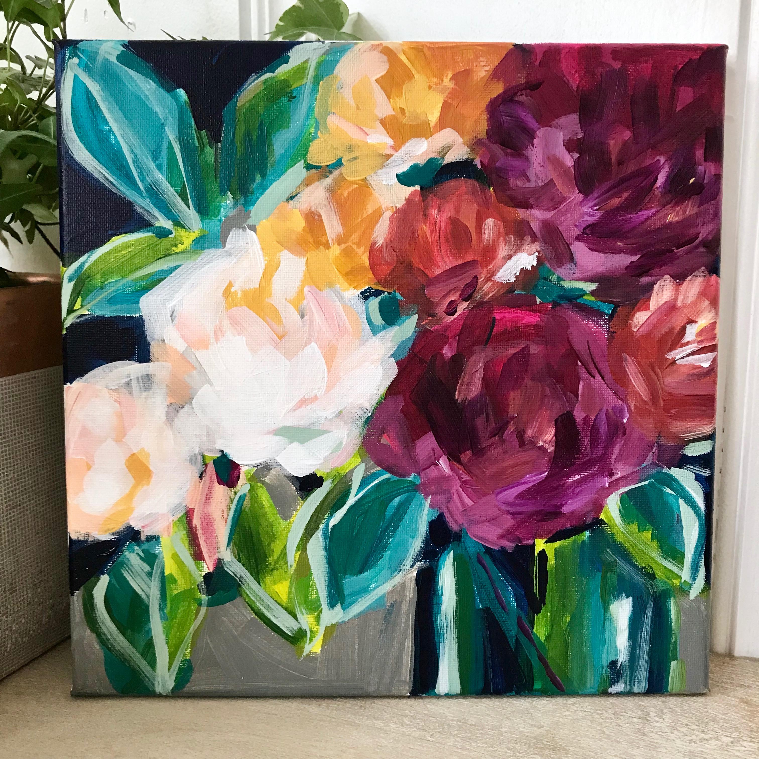 Easy Acrylic Painting How to Paint Flowers with Acrylics on Canvas