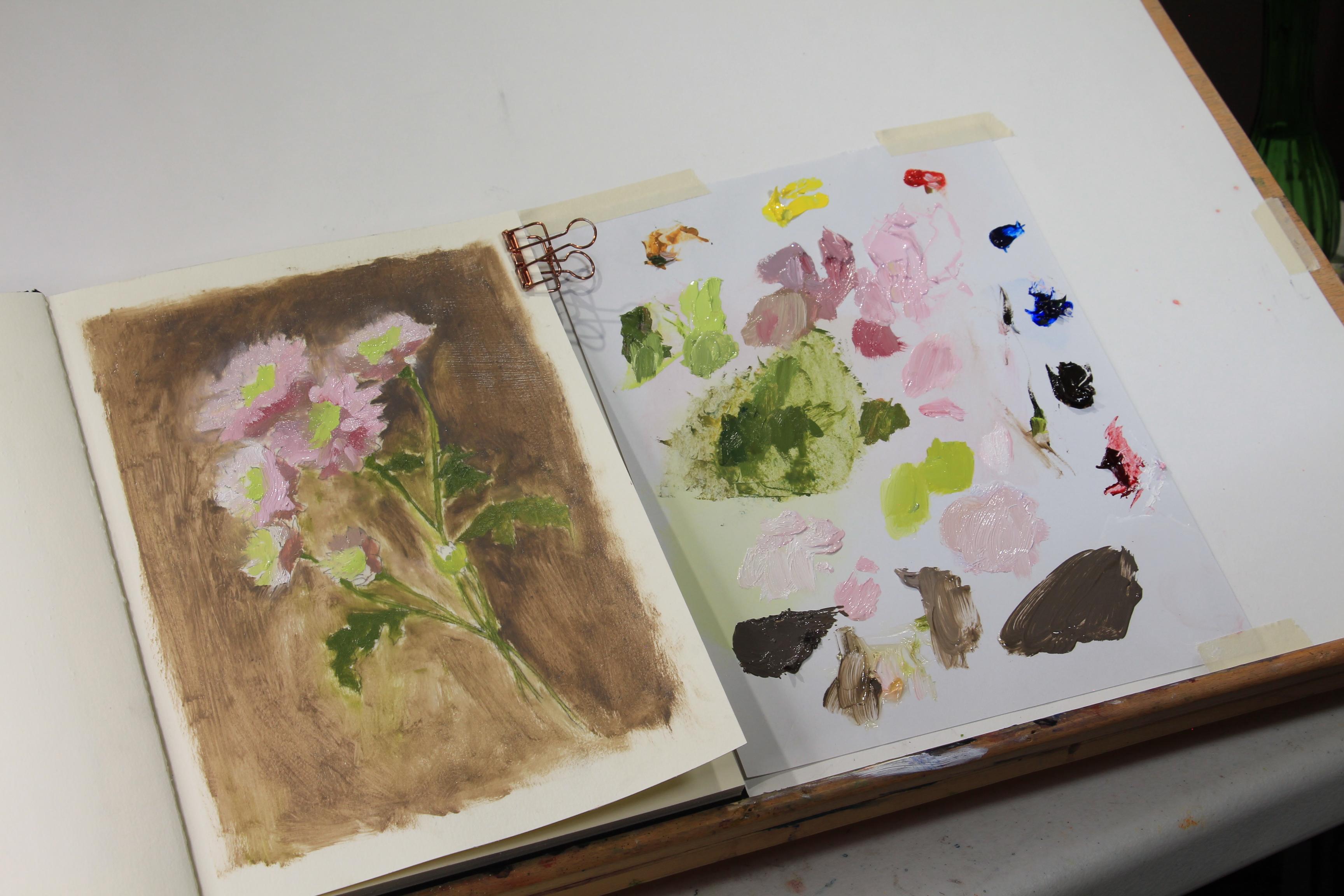 Loose Botanical Exploration Create Your First Oil Painting Sketchbook
