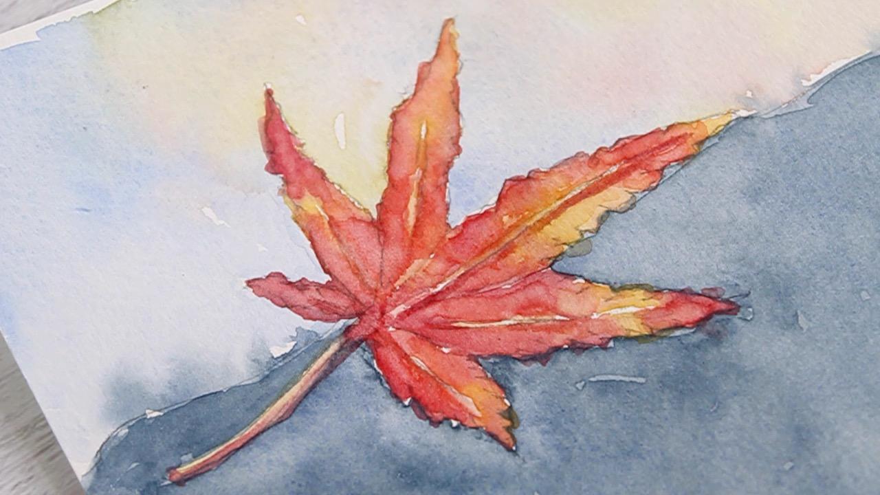 How to Paint Objects, the Maple Leaves in amazing composition in