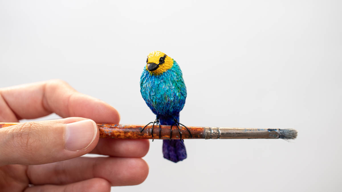 How To Sculpt A Simple Bird for Beginners Air Dry Clay + Acrylic