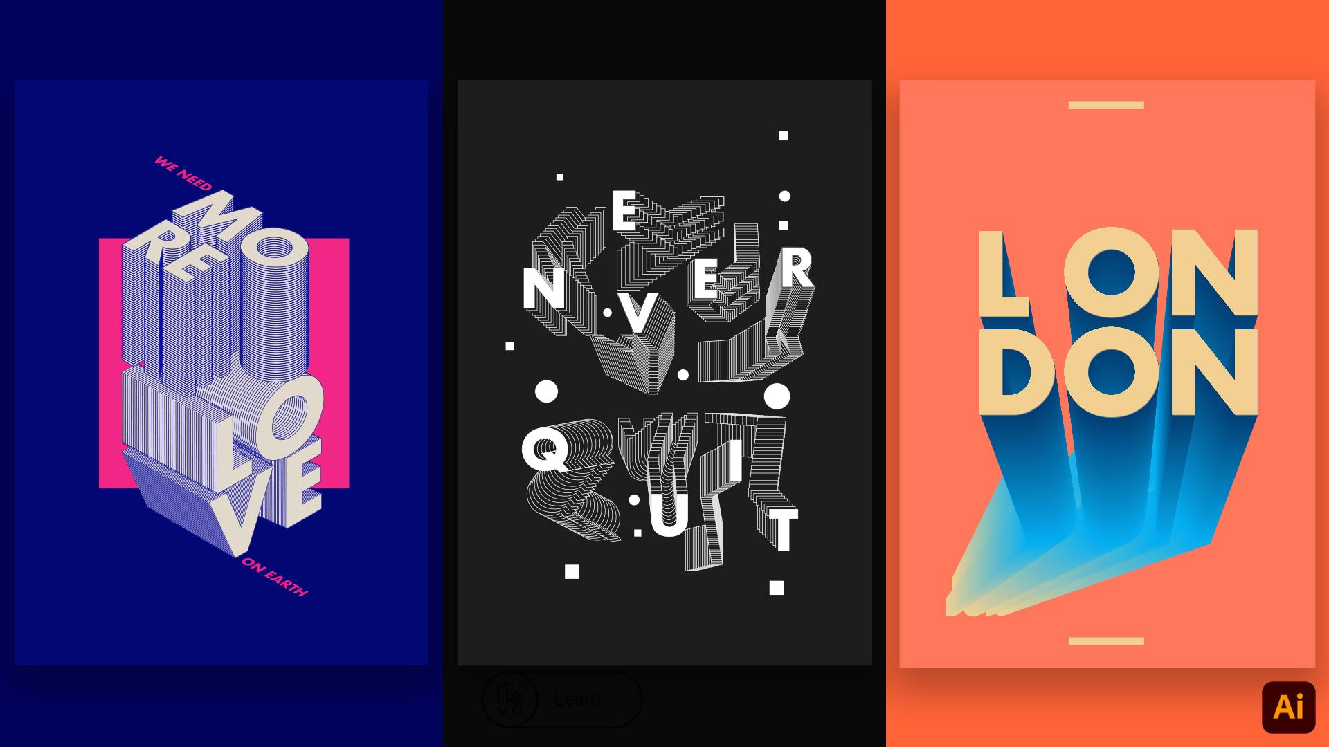 Poster Design 001 Creative Posters with Blend Tool Marcos Silva