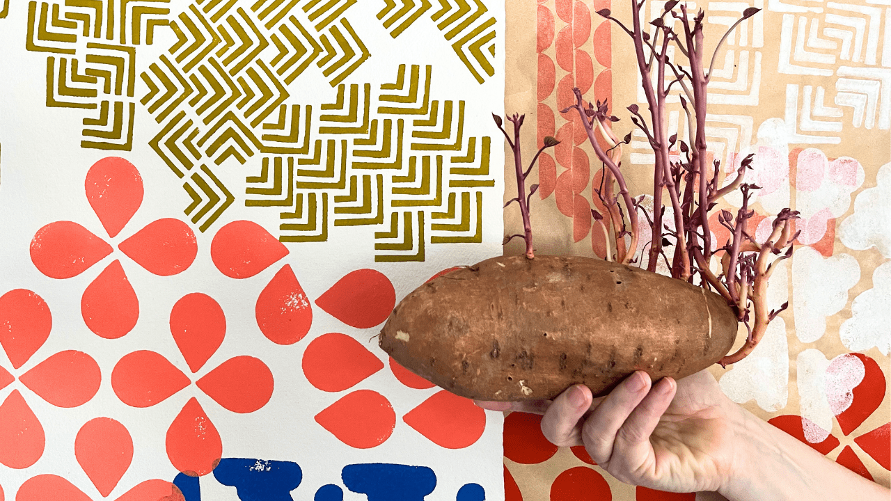 Potato Printing Design and Create Custom Printed Cloth Napkins