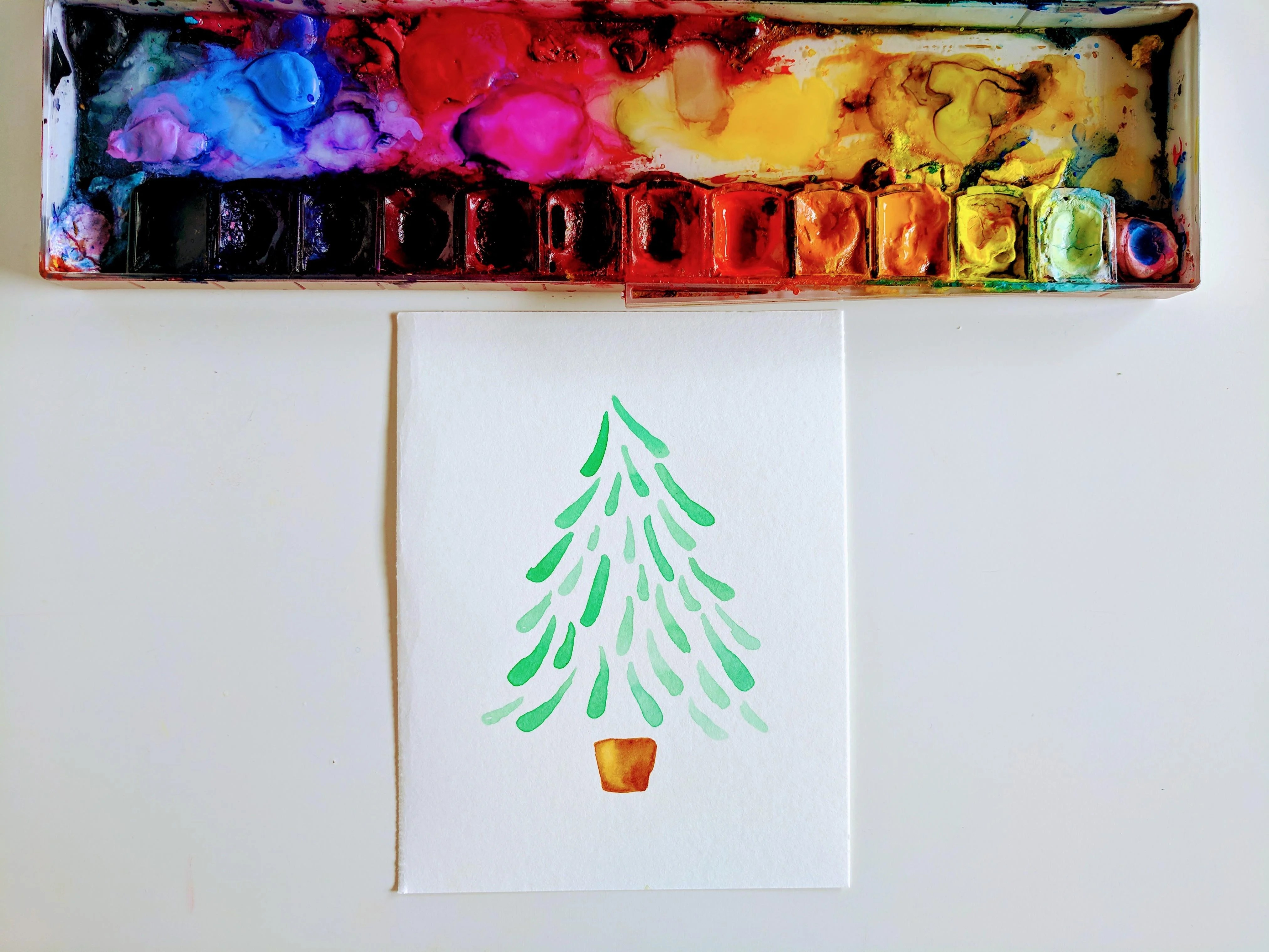 Watercolor Holidays 24 Ways to Paint a Christmas Tree Part 1 Volta