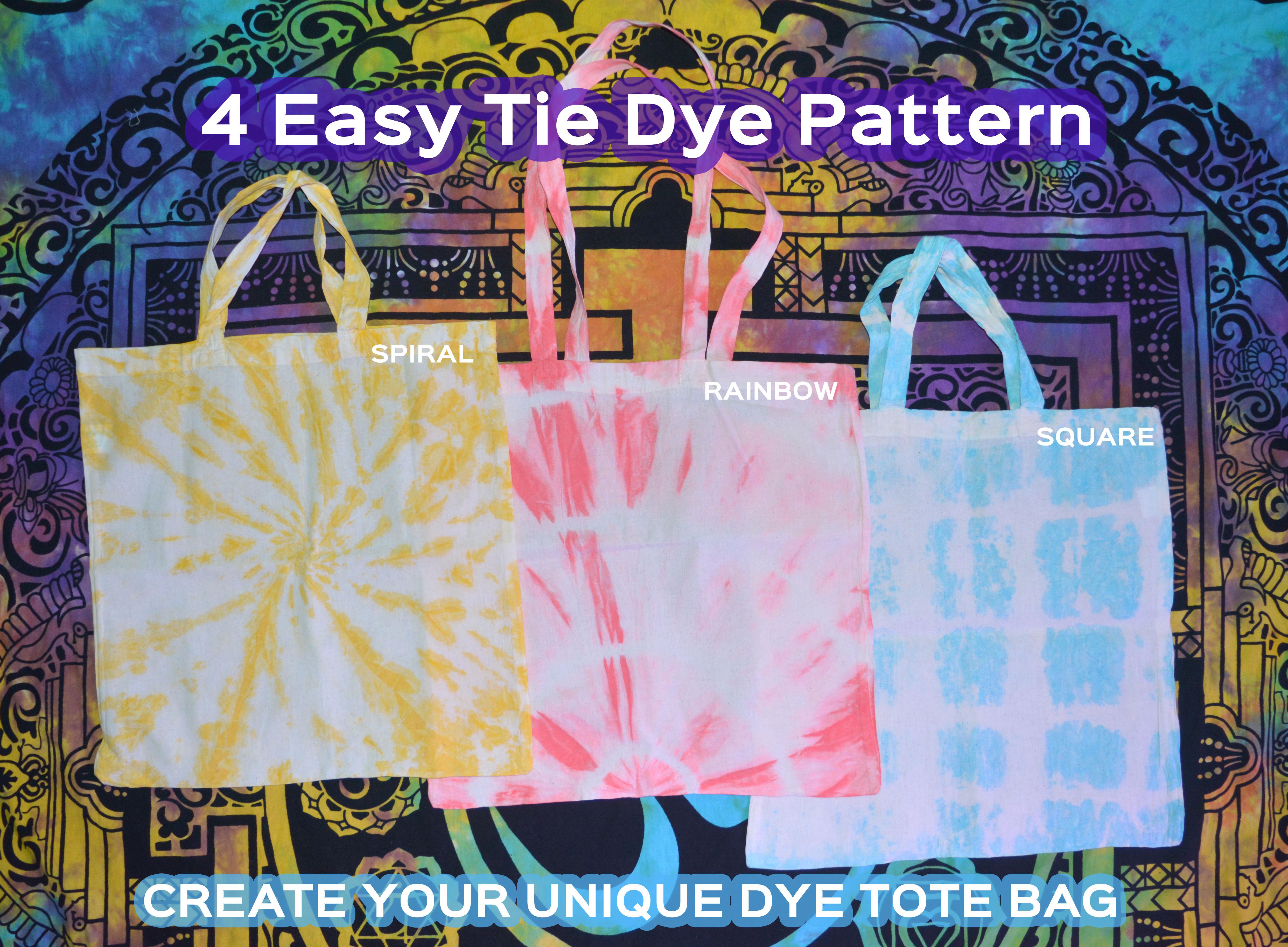 How to make EASY Tie Dye Tote Bags Acrilex Fabric Paint (nontoxic