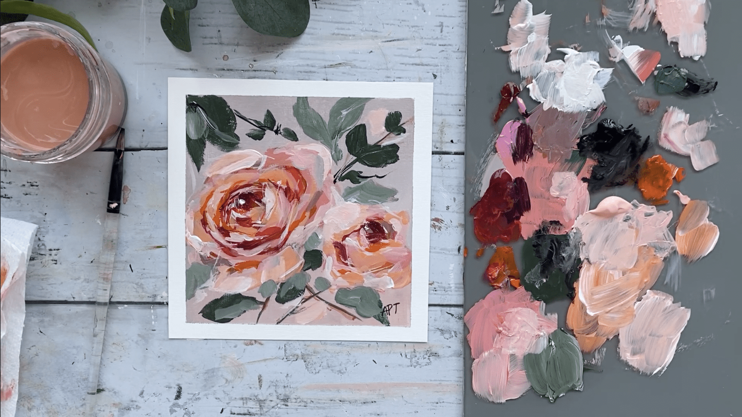 Acrylic Flower Painting How to Paint Loose Abstract Roses Using A