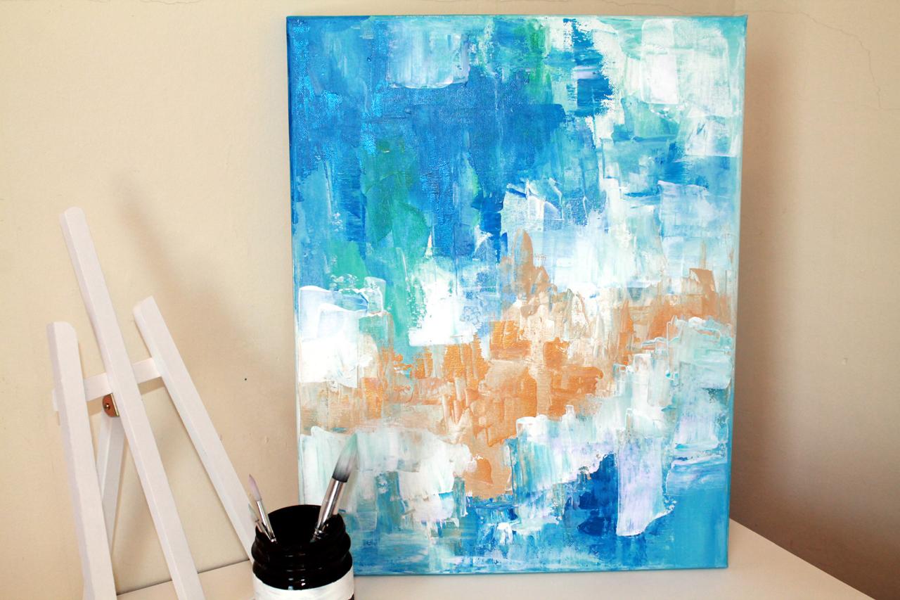 Abstract Painting Palette Knife and Dripping Techniques Suzanne