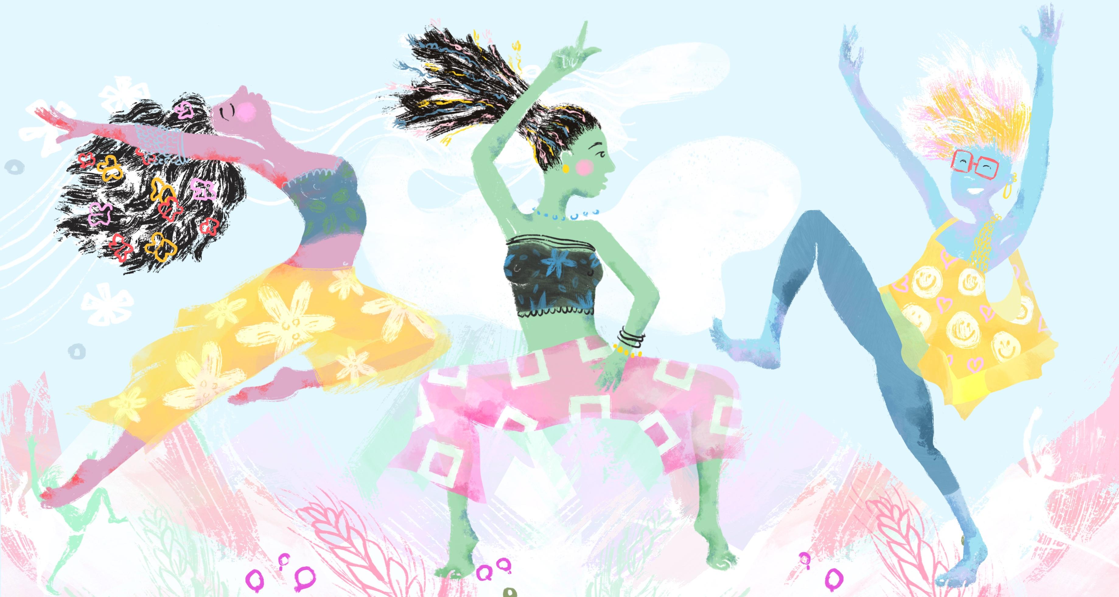 Dancing Characters Illustration Drawing Energetic Poses in Procreate