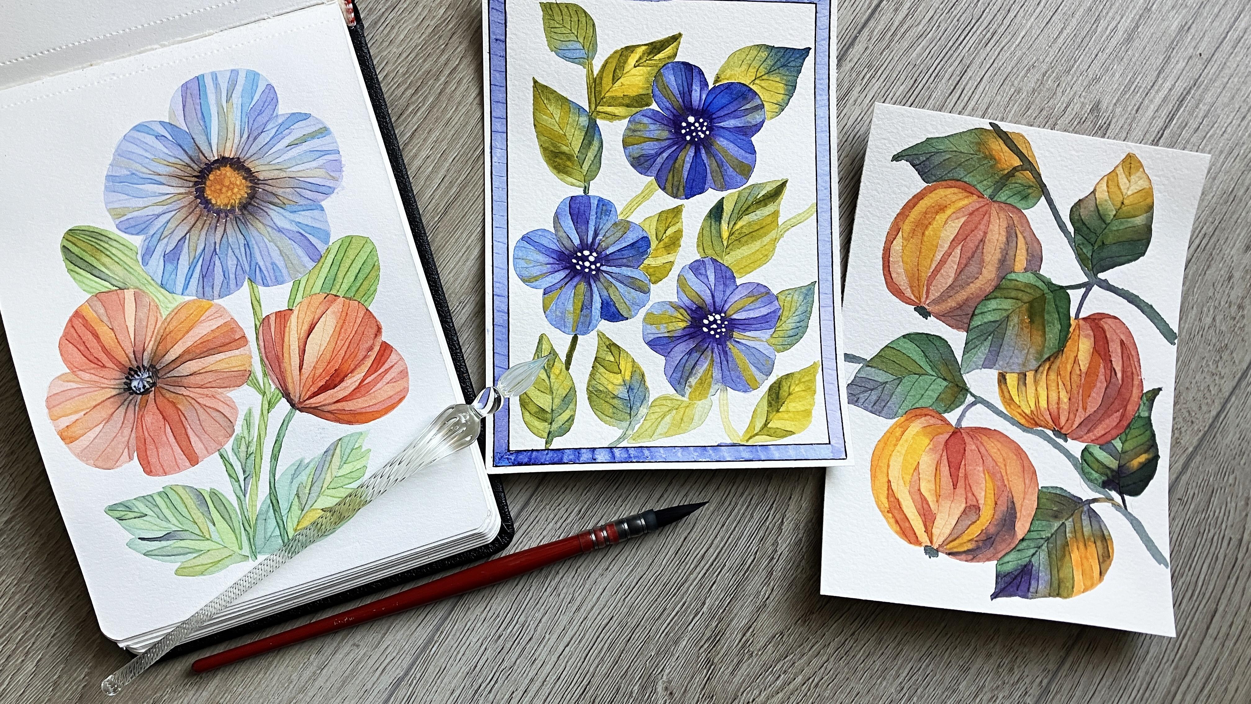 Watercolor with Mosaic Effect New Fun Technique Jana Raninis