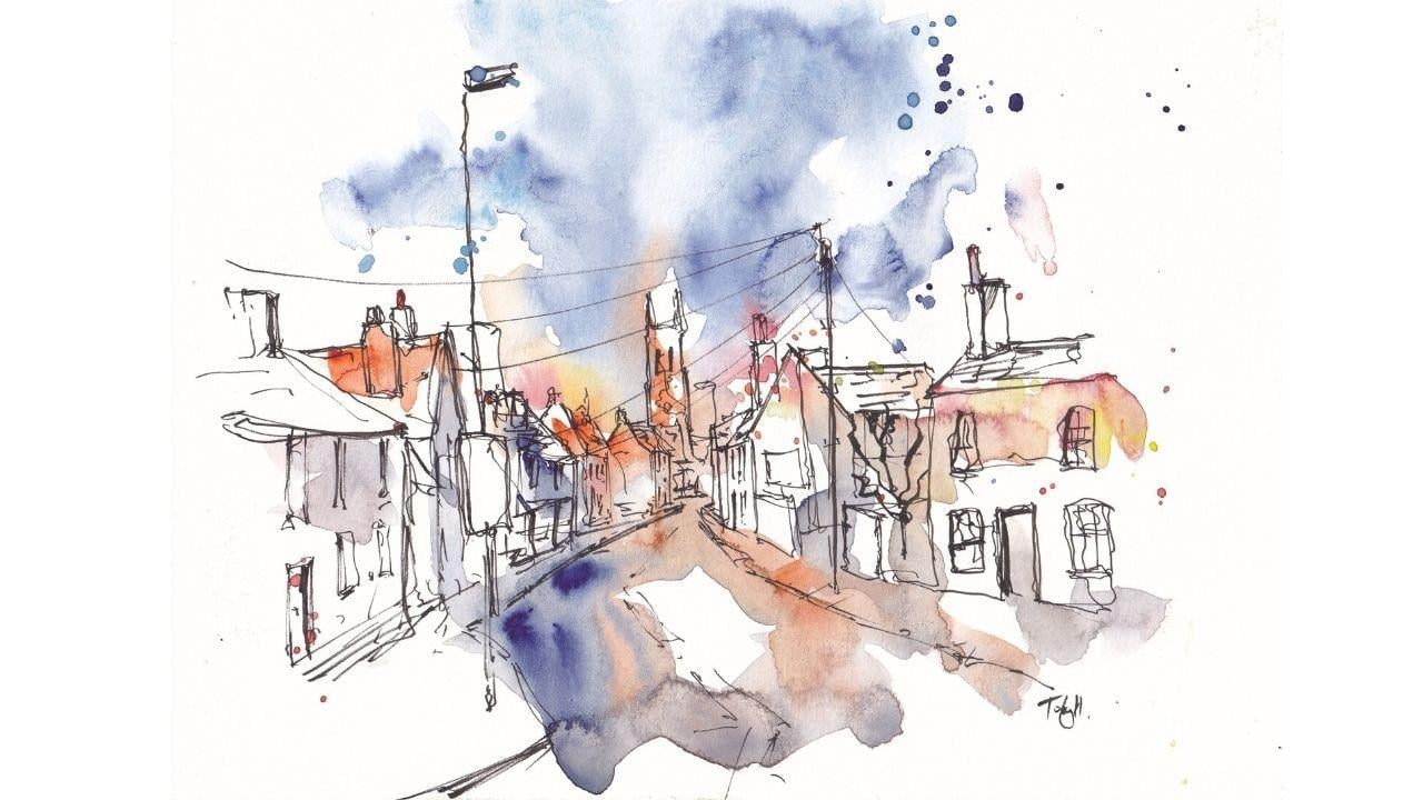 Loose and Expressive Urban Sketching Experimental Watercolor