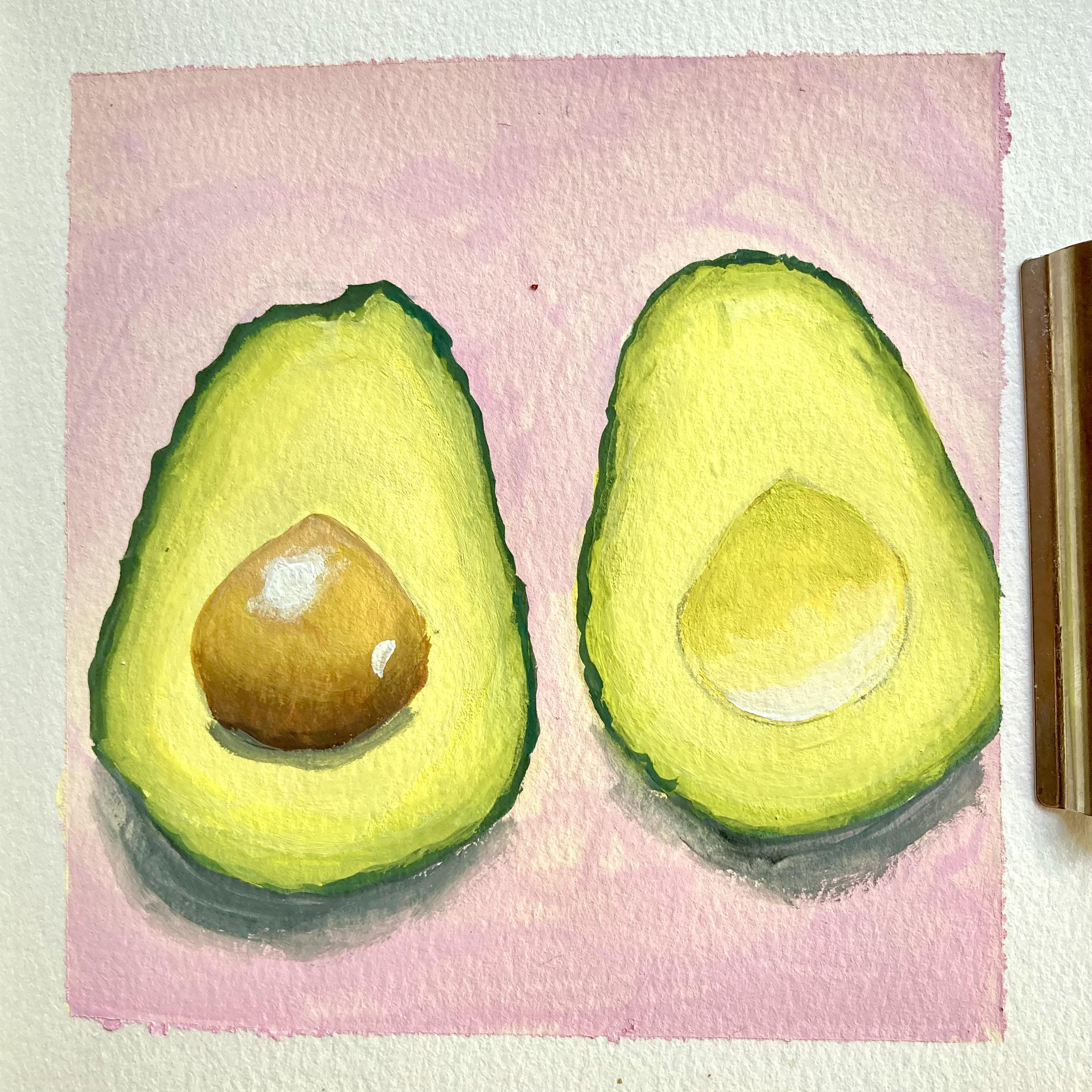 Gouache Food Illustration for Beginners Let's paint an Avocado