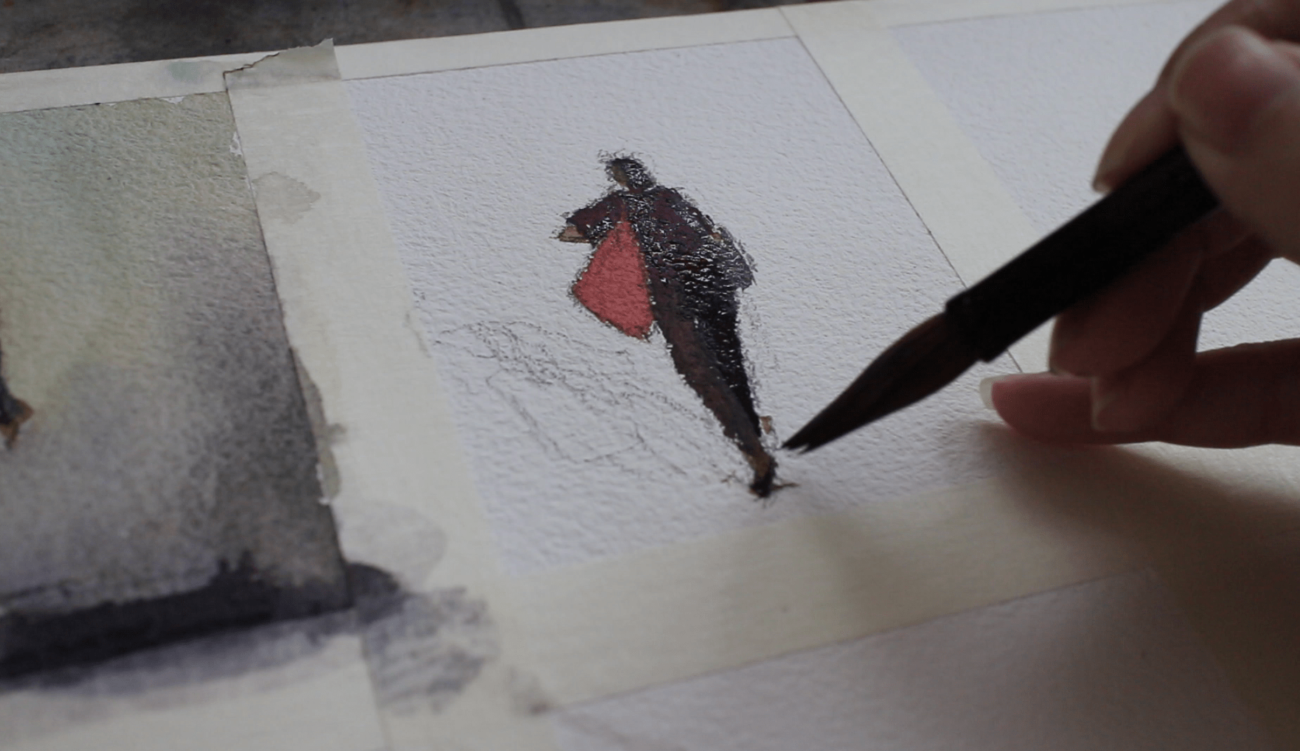 Figures in Composition Painting people in landscapes with watercolor