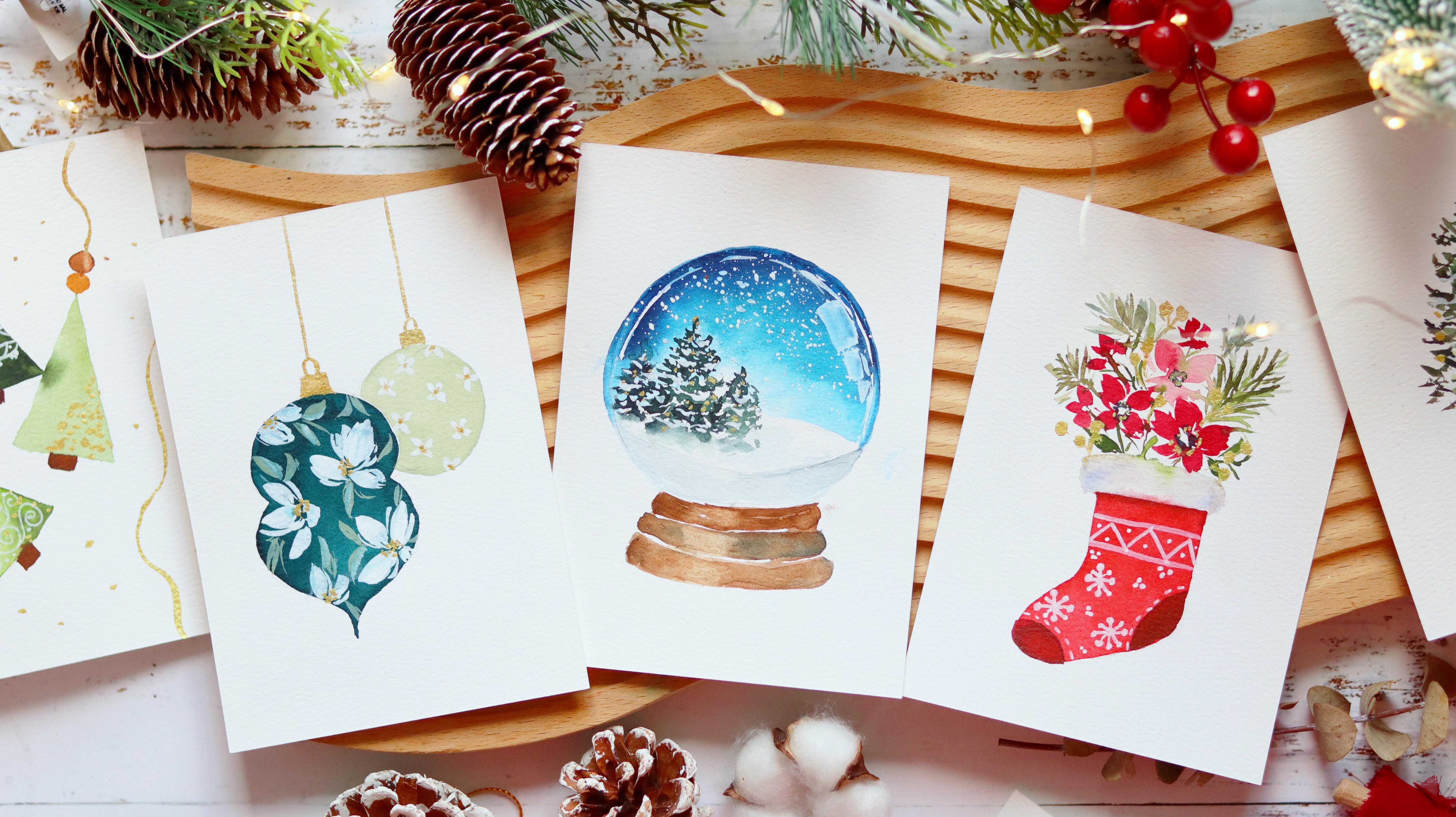 Watercolor Christmas Cards Paint Fast and Easy Holiday Themes Joly
