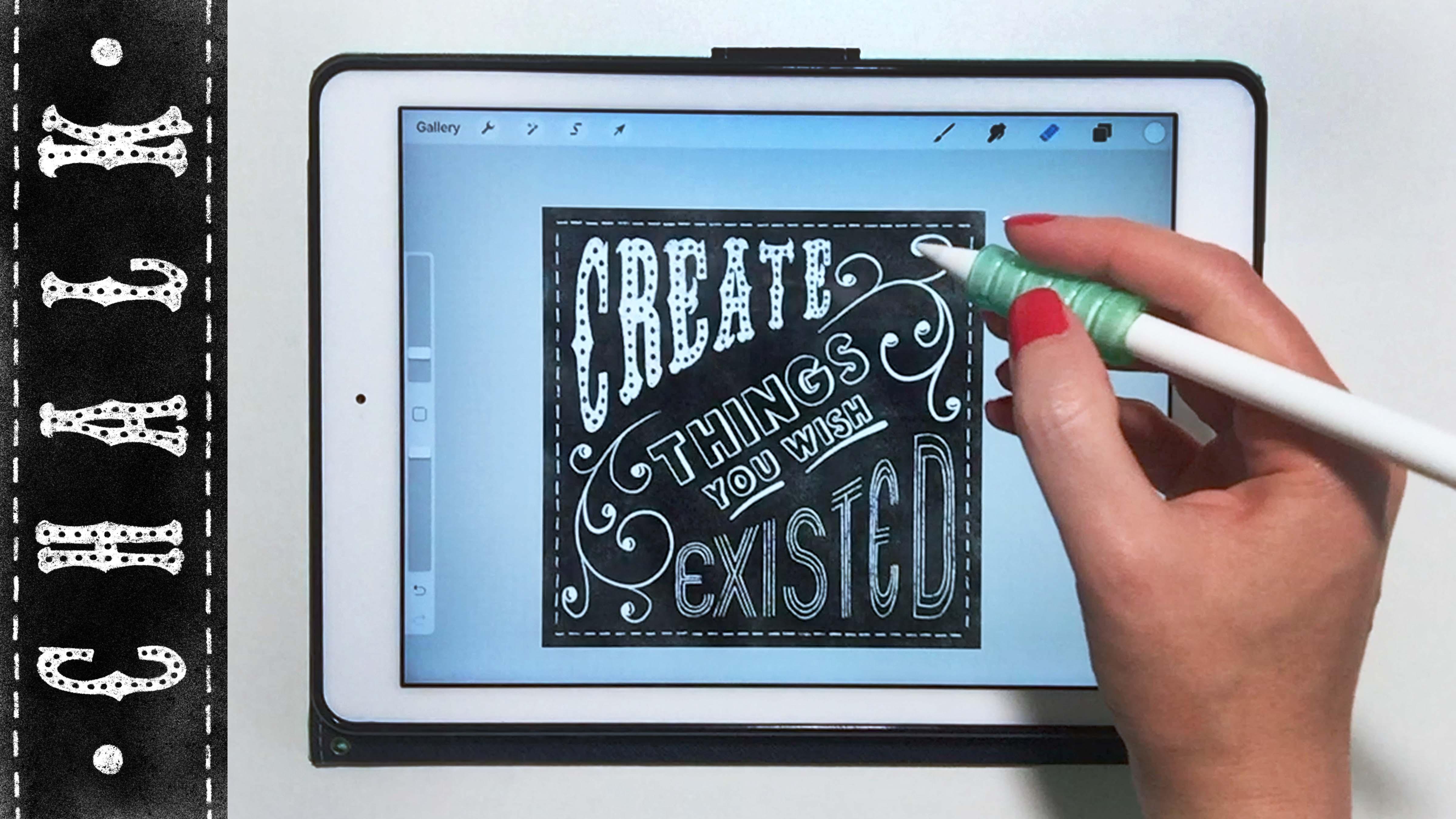 Chalk Hand Lettering on Your iPad in Procreate + 11 Free