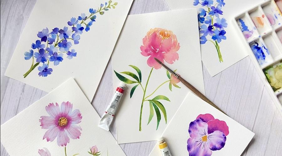 Flores A La Acuarela Guía Básica Para Pintar Flores En.
