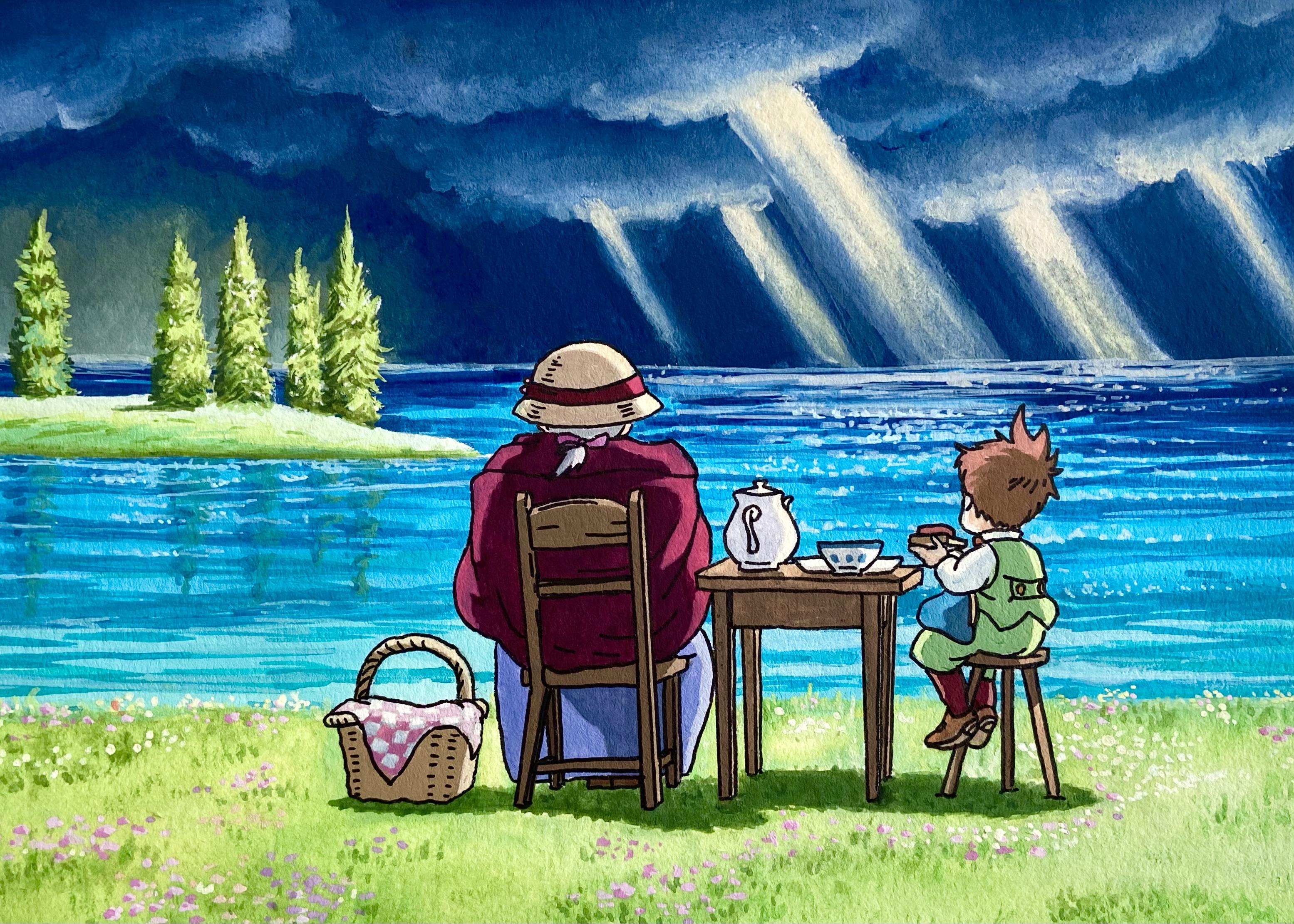 Painting Gouache in Animation Style Studio Ghibli Painting Tutorial