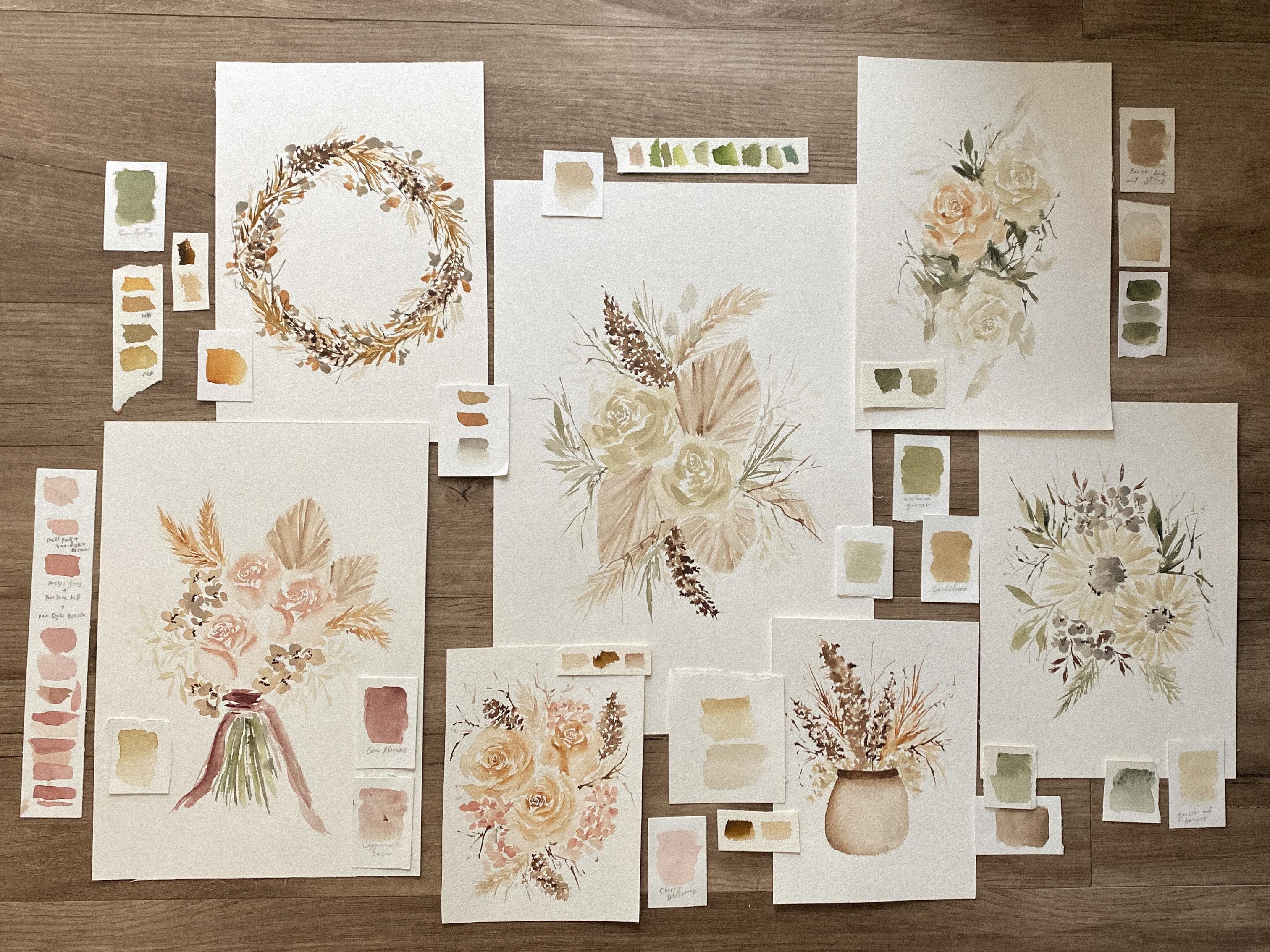 Turn Painting into a Habit Painting Dried Flowers in a 7 Day Challenge